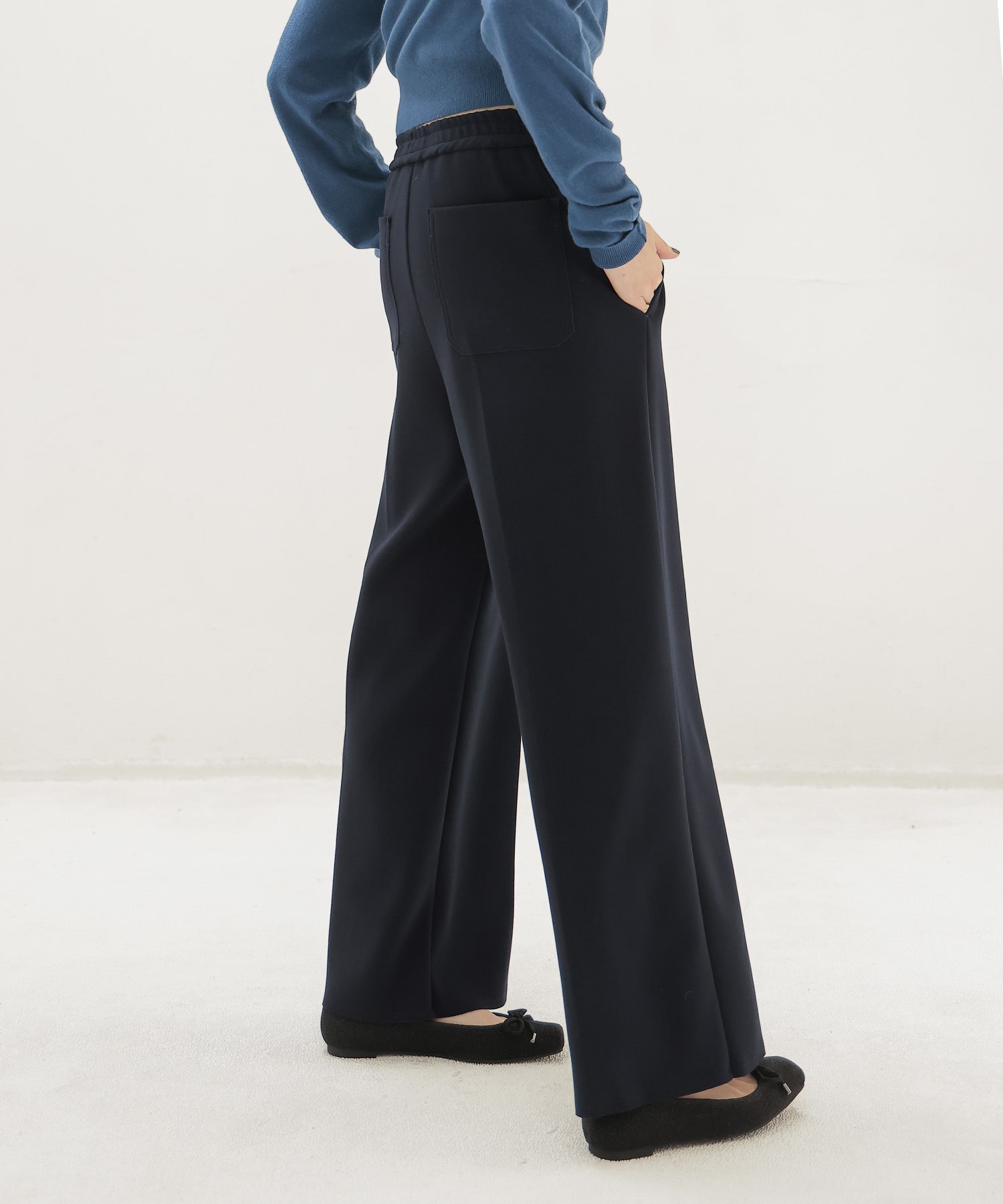 high gauge knit bonding pants