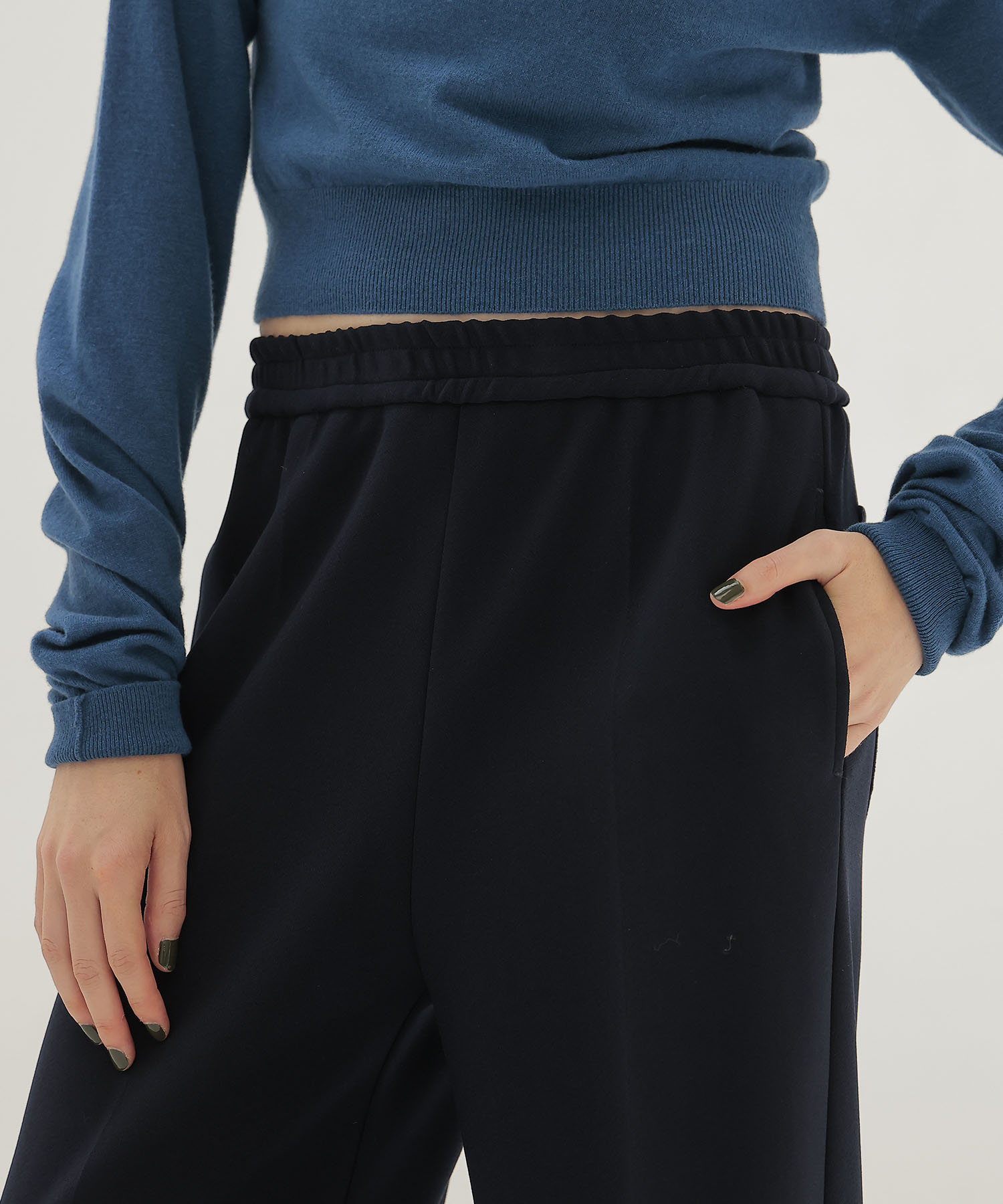 high gauge knit bonding pants