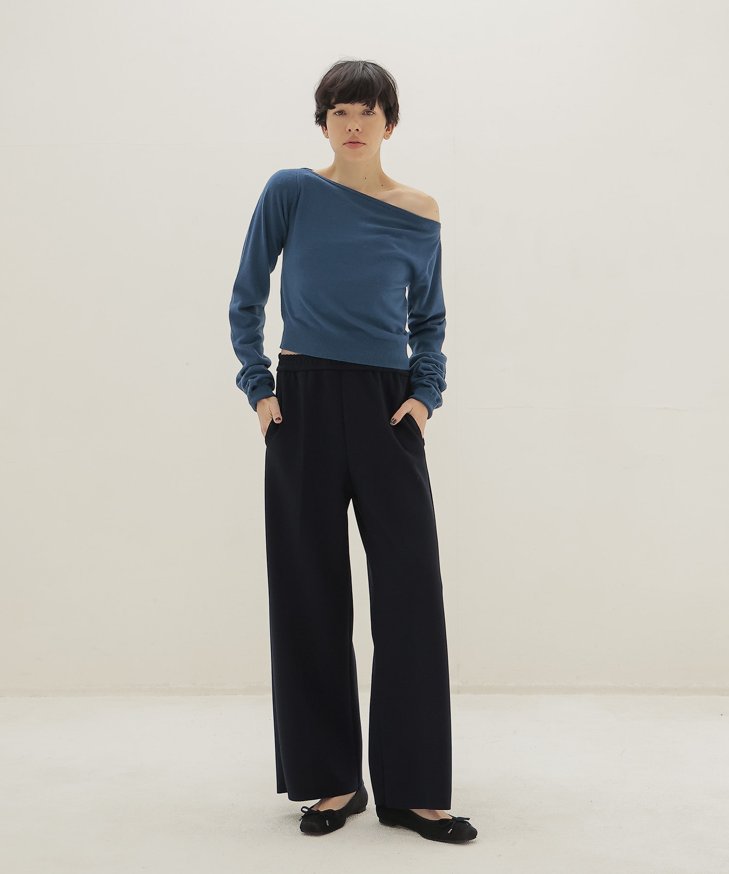 high gauge knit bonding pants