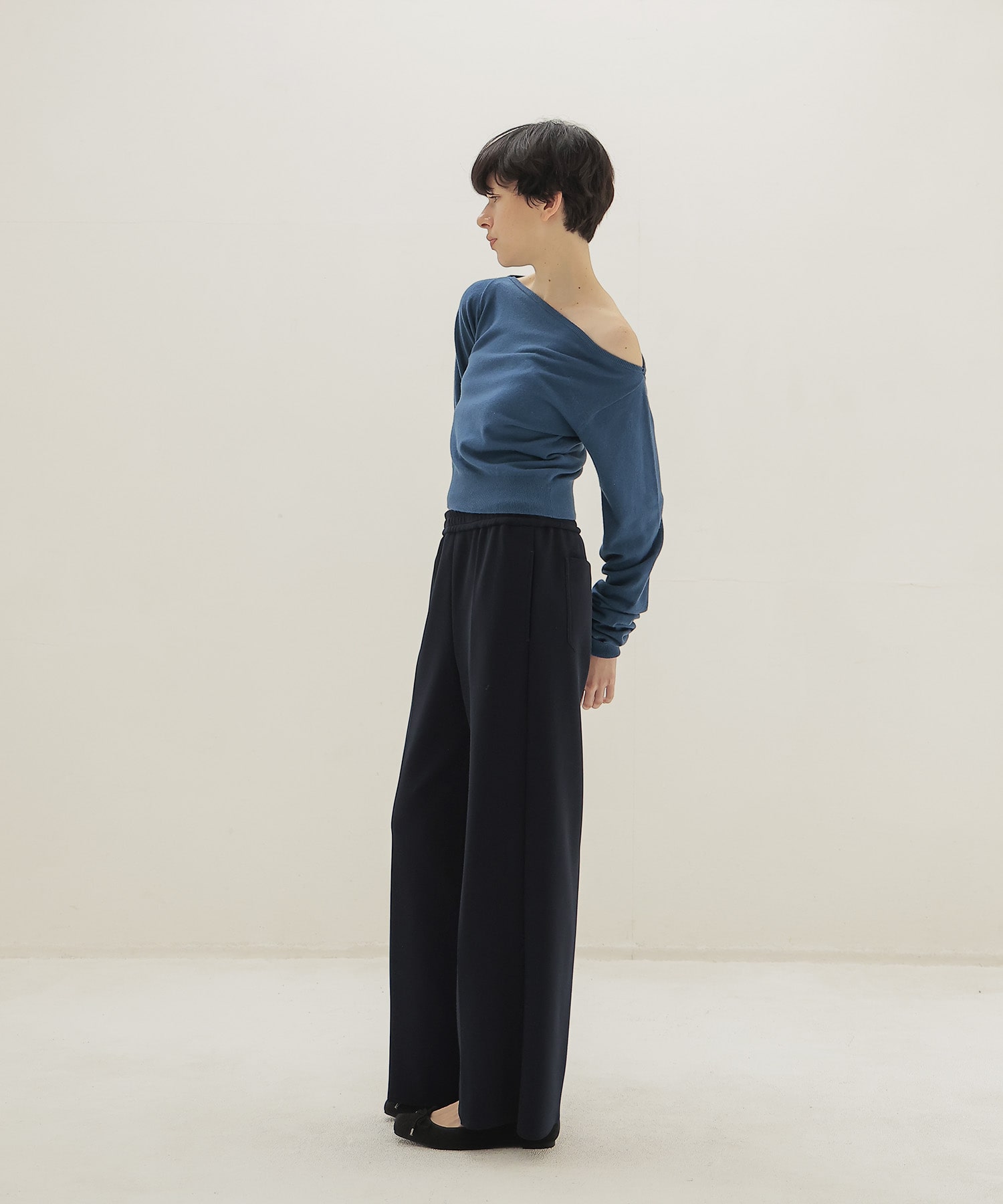 high gauge knit bonding pants