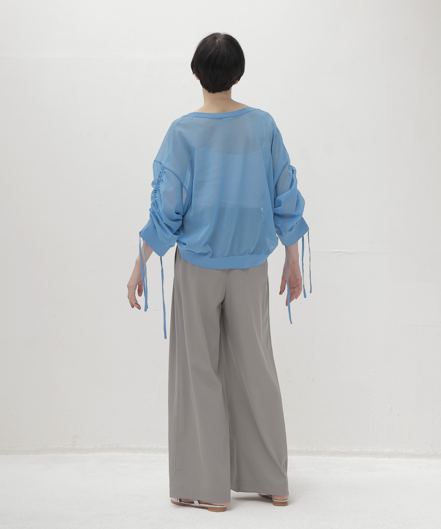 chambray effortless wide pants