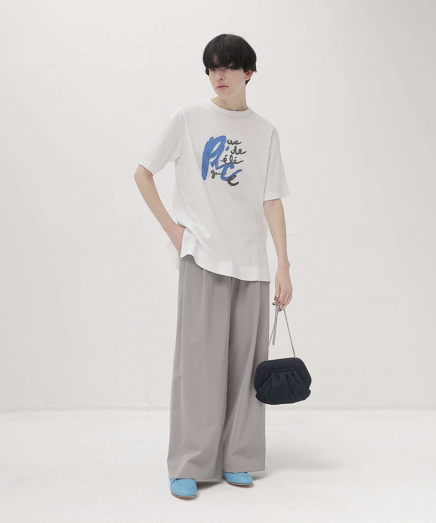 chambray effortless wide pants