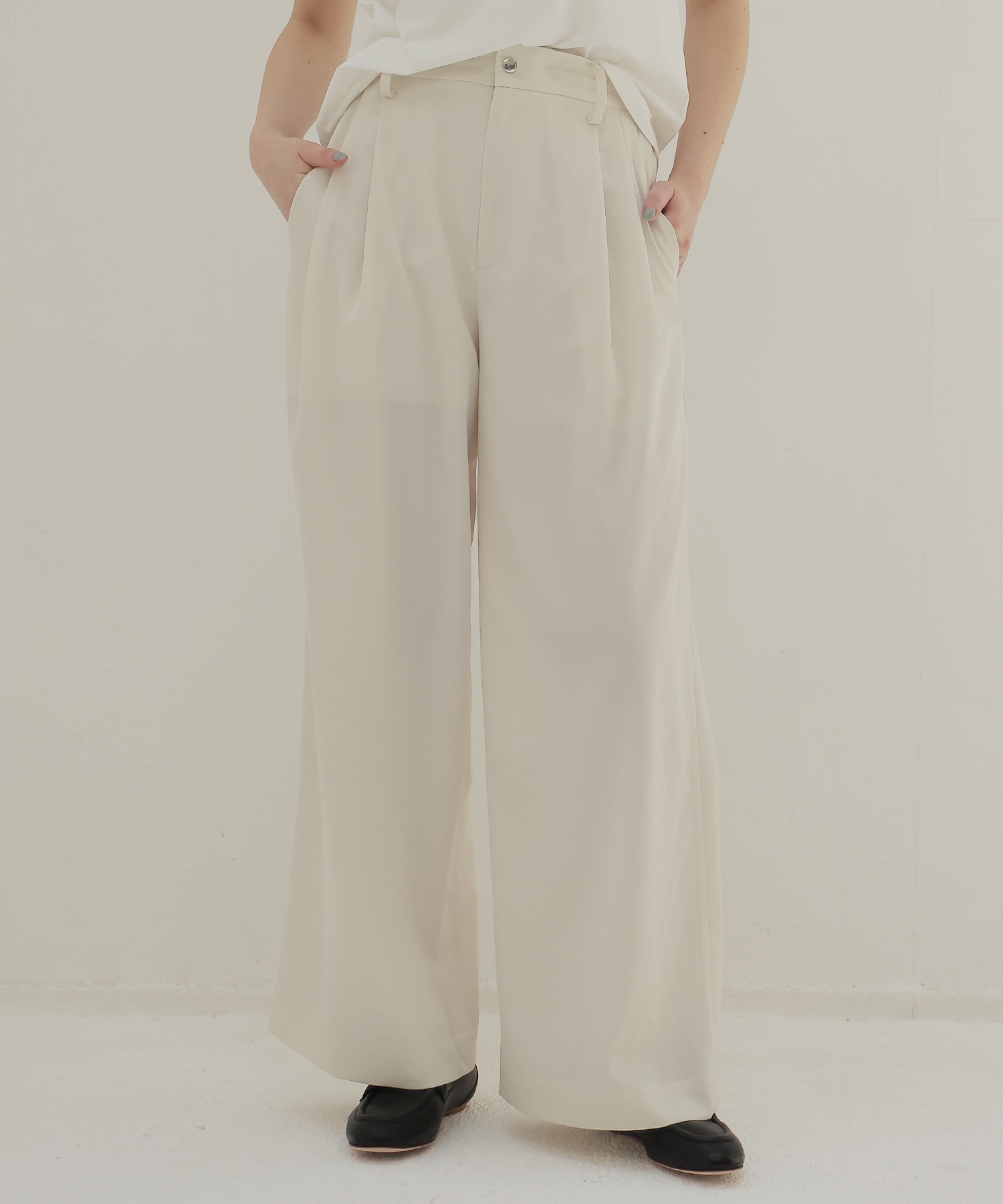 chambray effortless wide pants