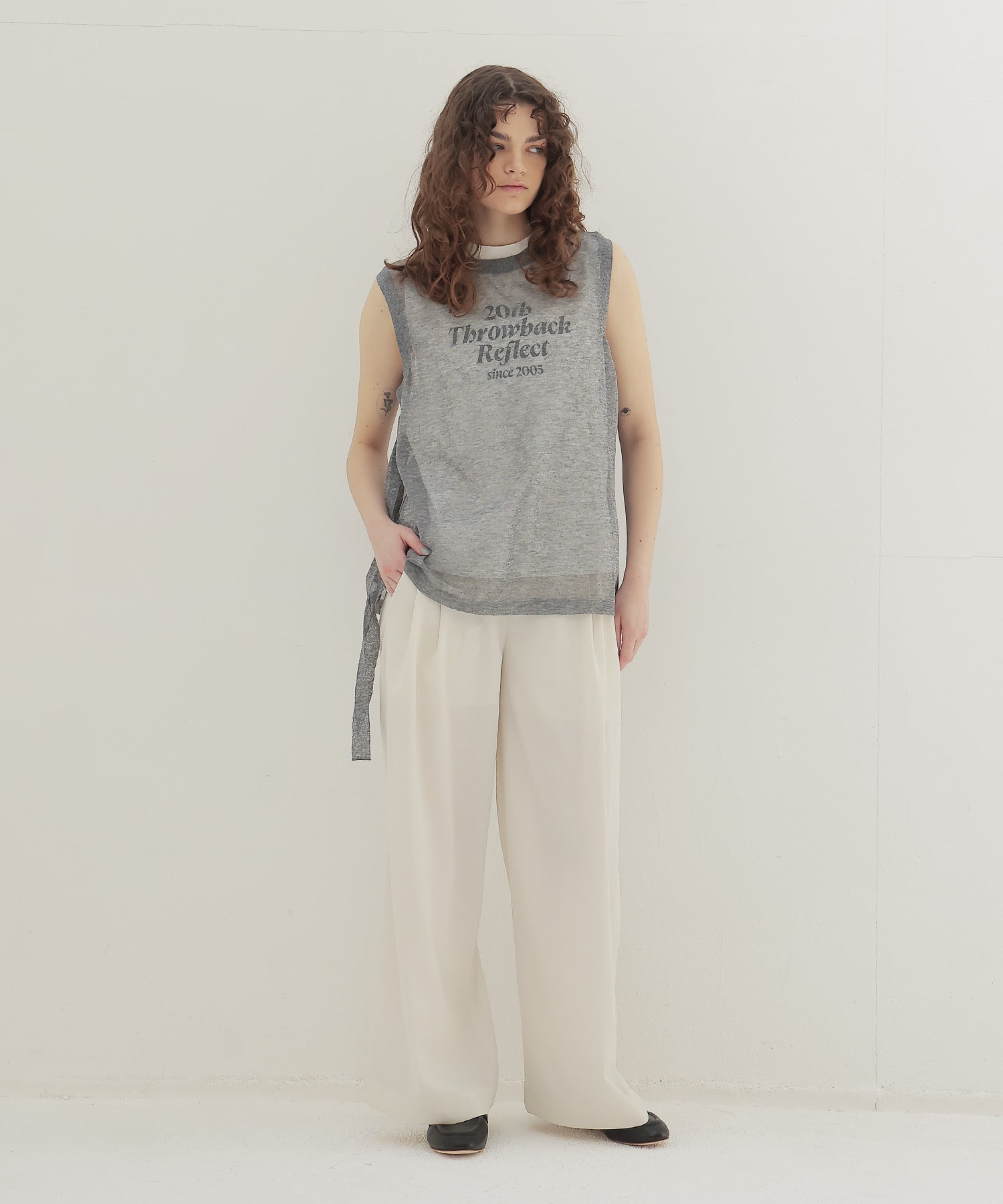 chambray effortless wide pants