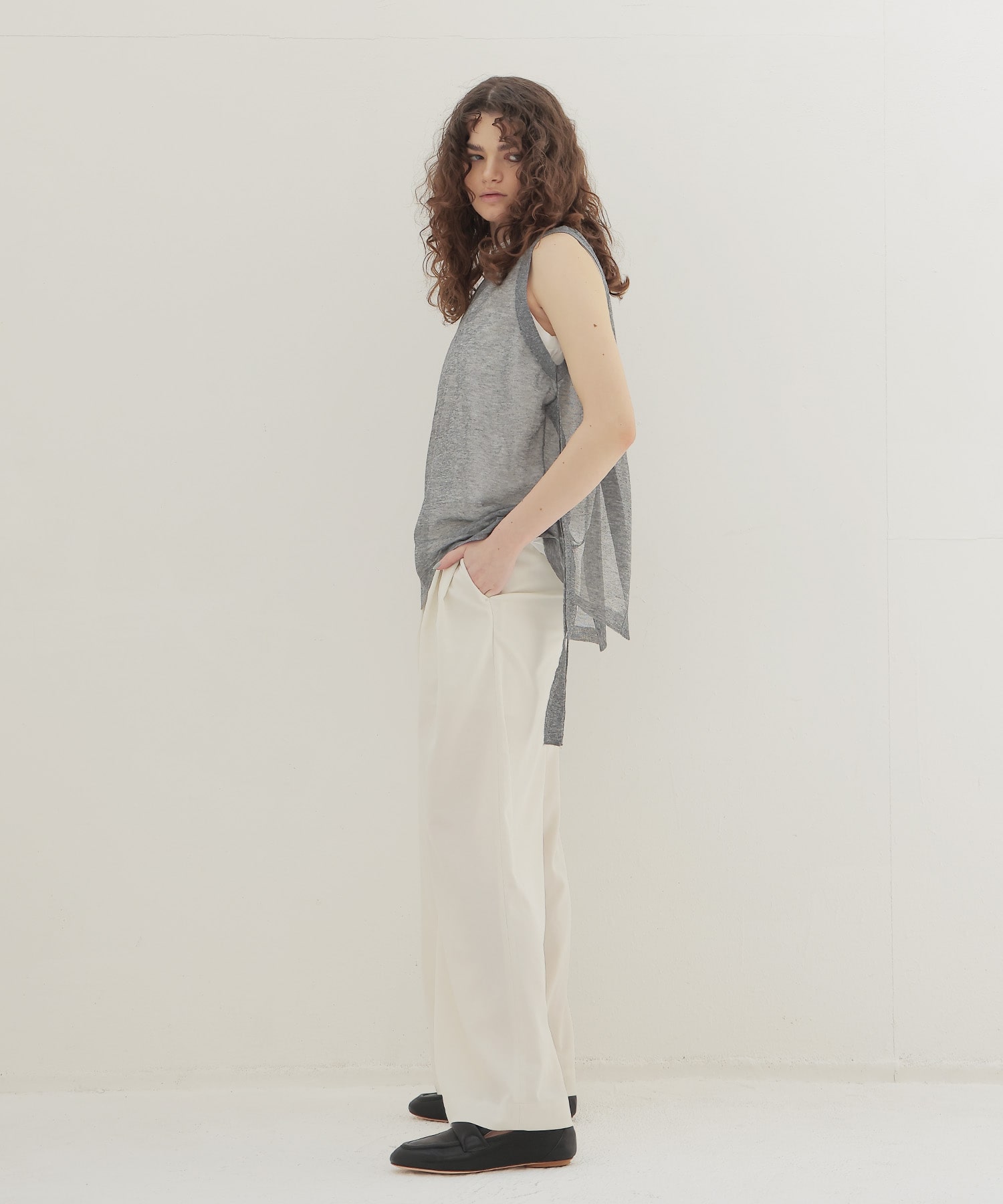 chambray effortless wide pants