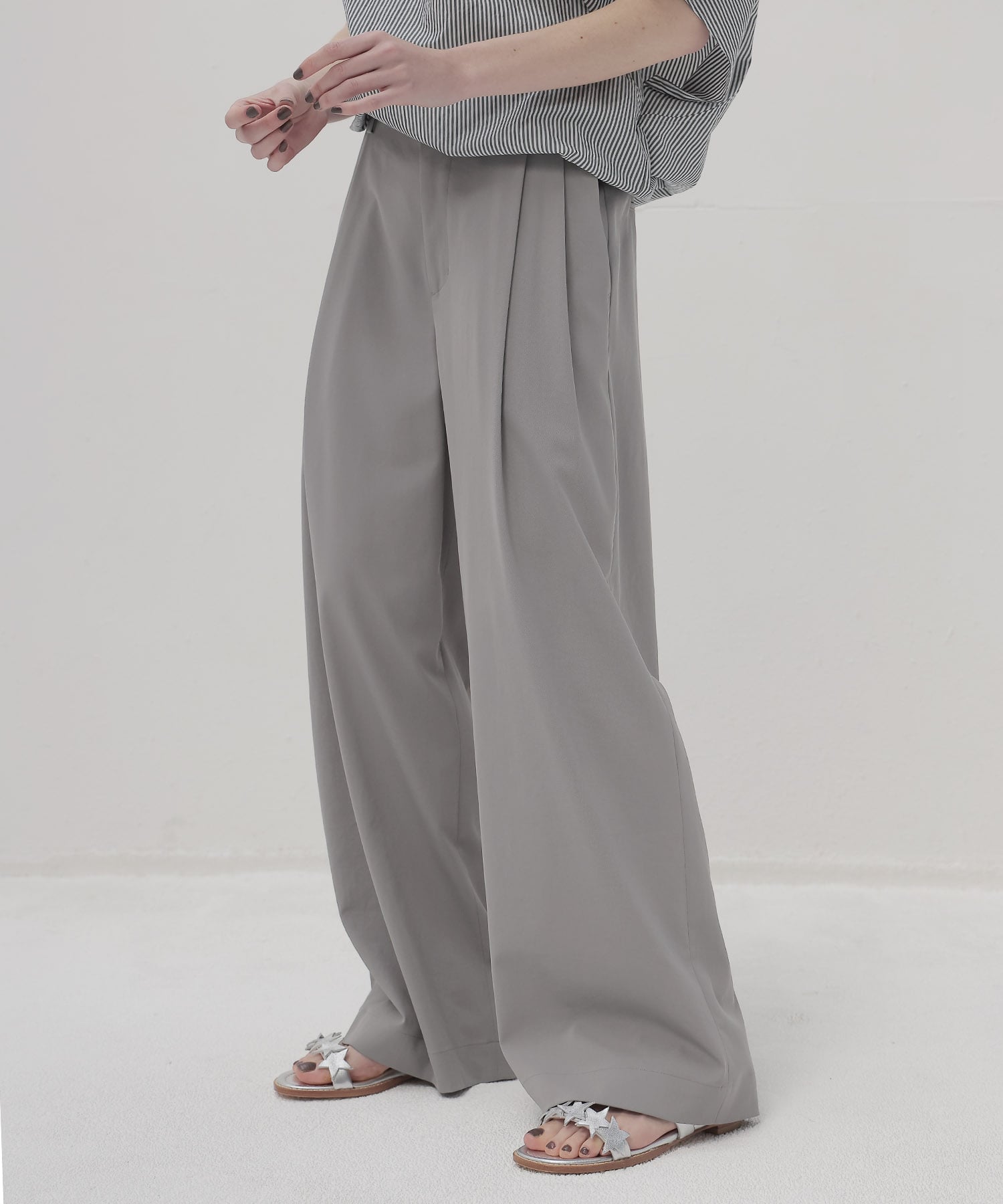 chambray effortless wide pants