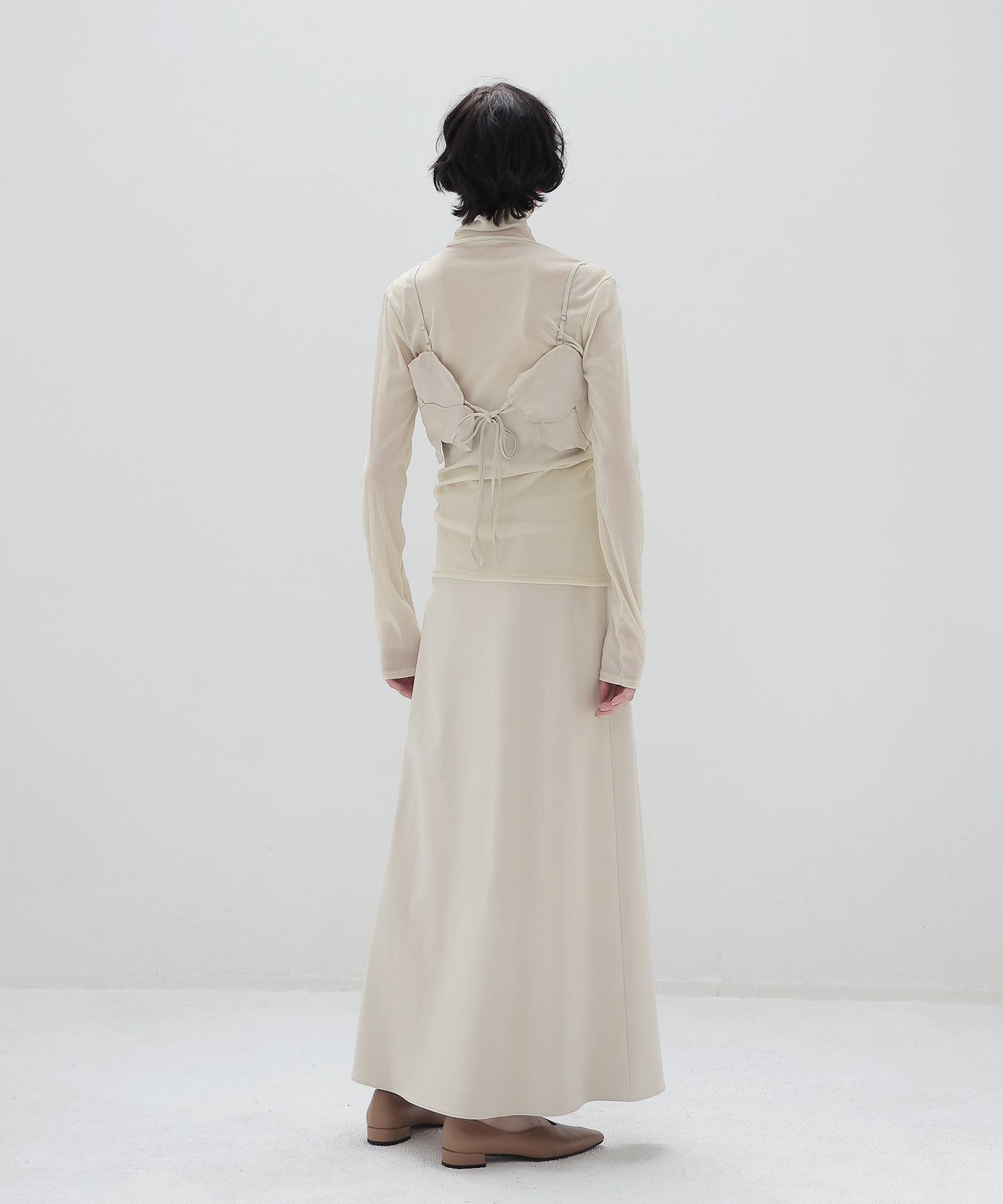 nylon tulle flocky turtleneck pull