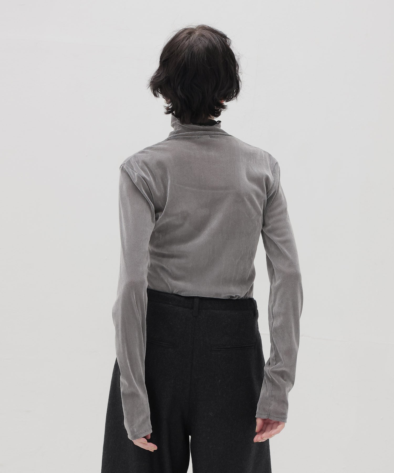 nylon tulle flocky turtleneck pull