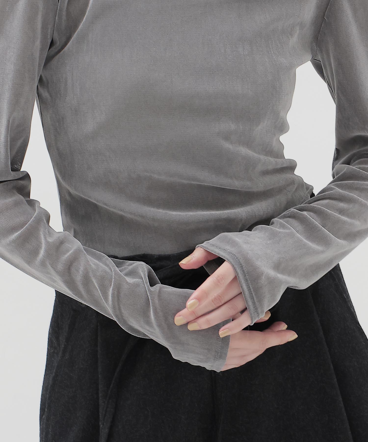 nylon tulle flocky turtleneck pull