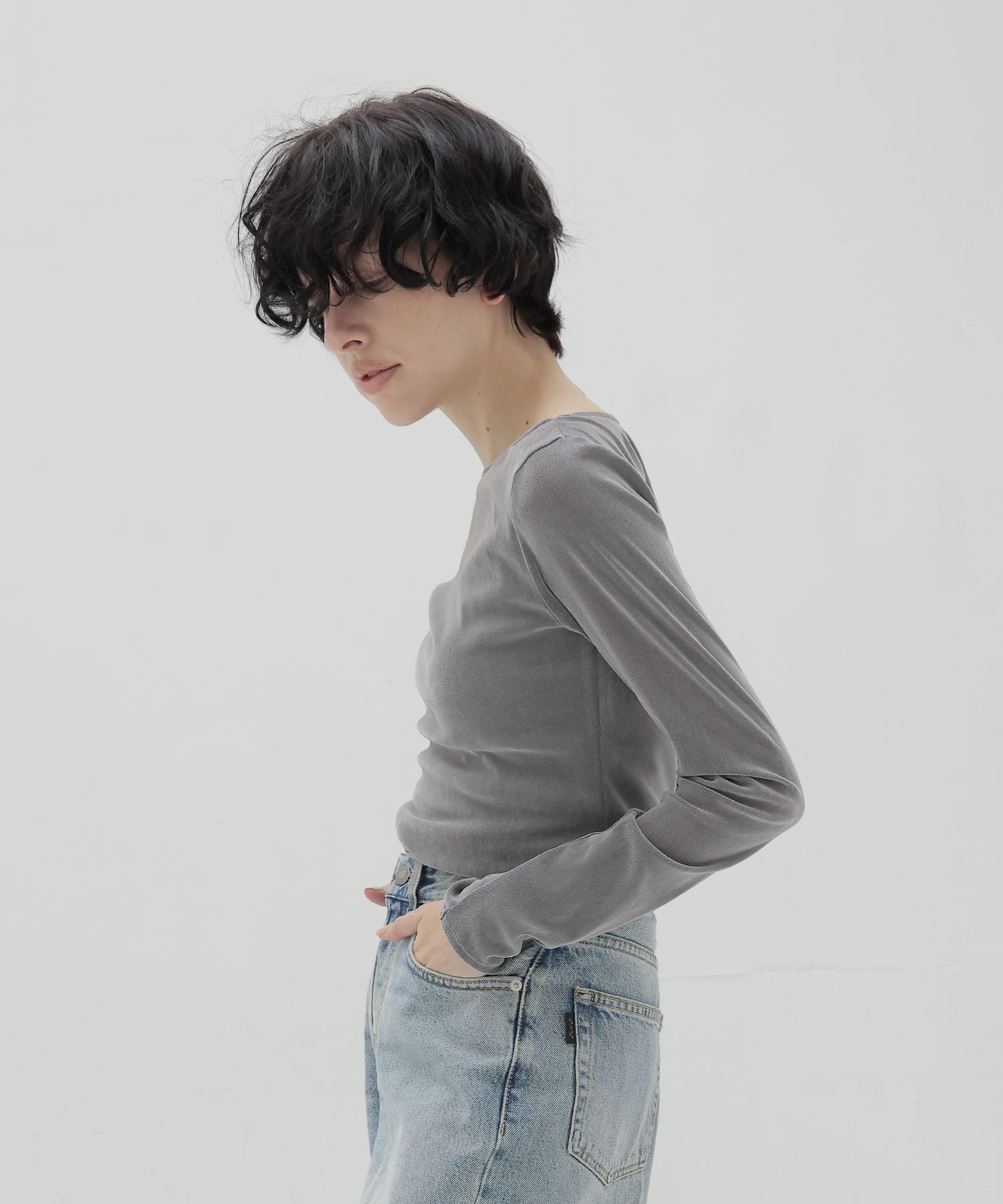 nylon tulle flocky boatneck pull