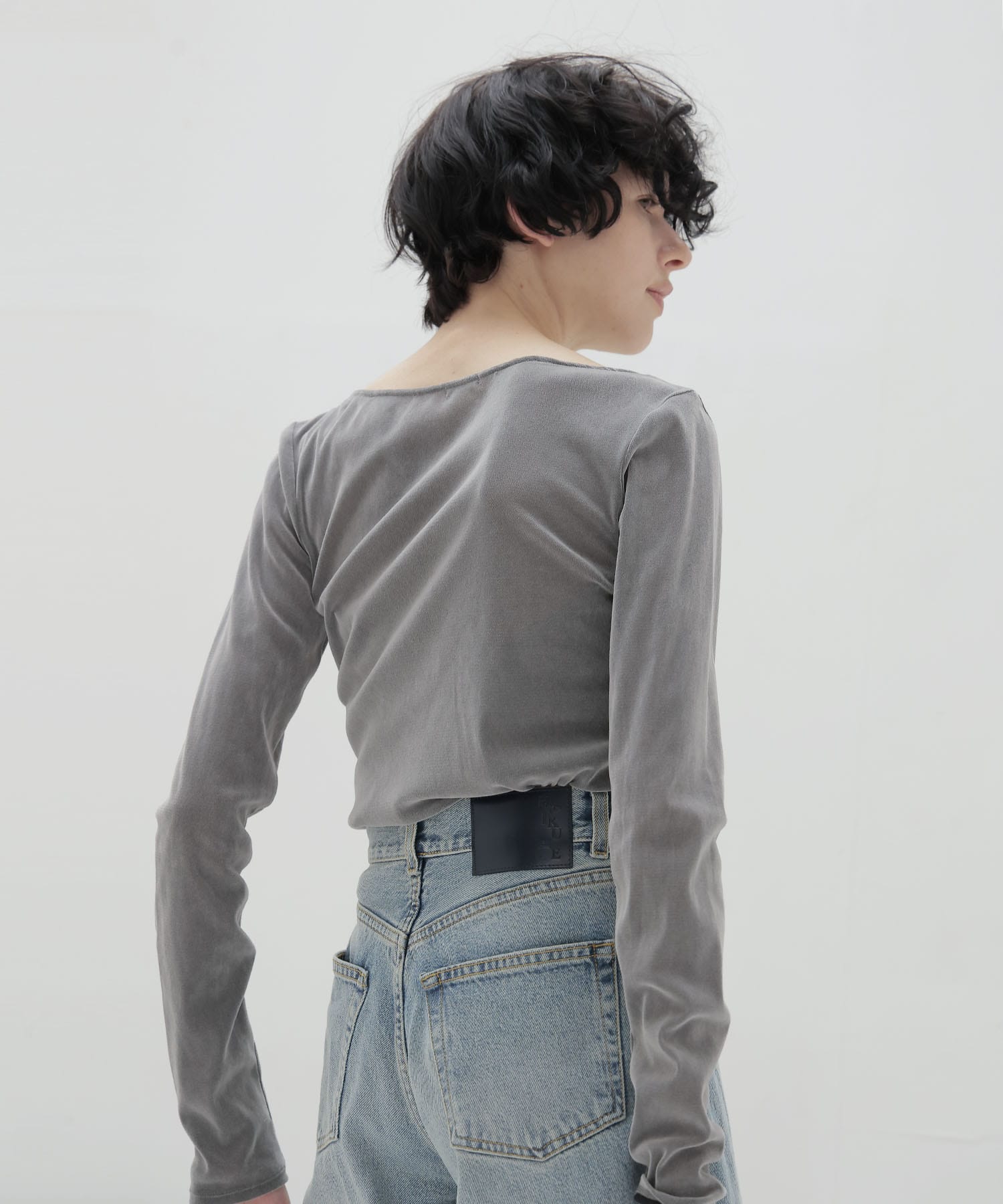 nylon tulle flocky boatneck pull
