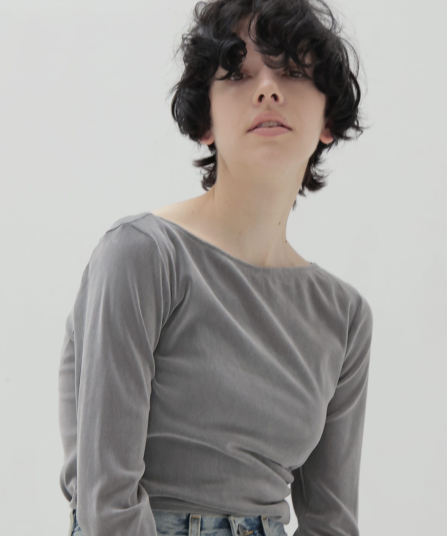 nylon tulle flocky boatneck pull