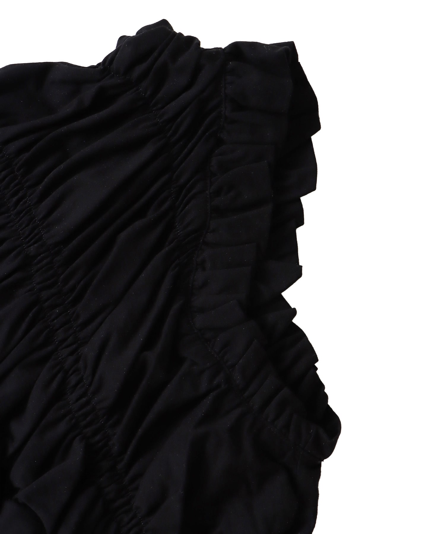 cotton shirring asymmetry pullover