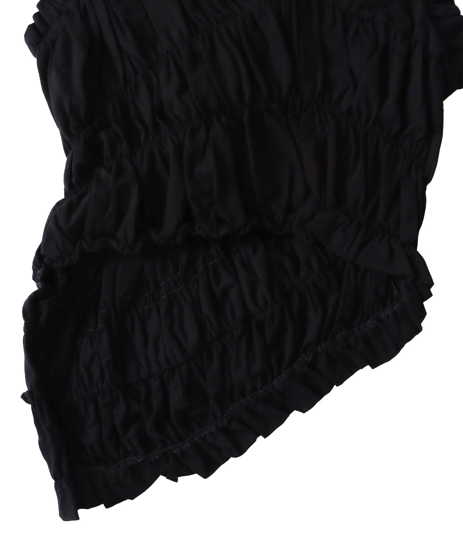 cotton shirring asymmetry pullover