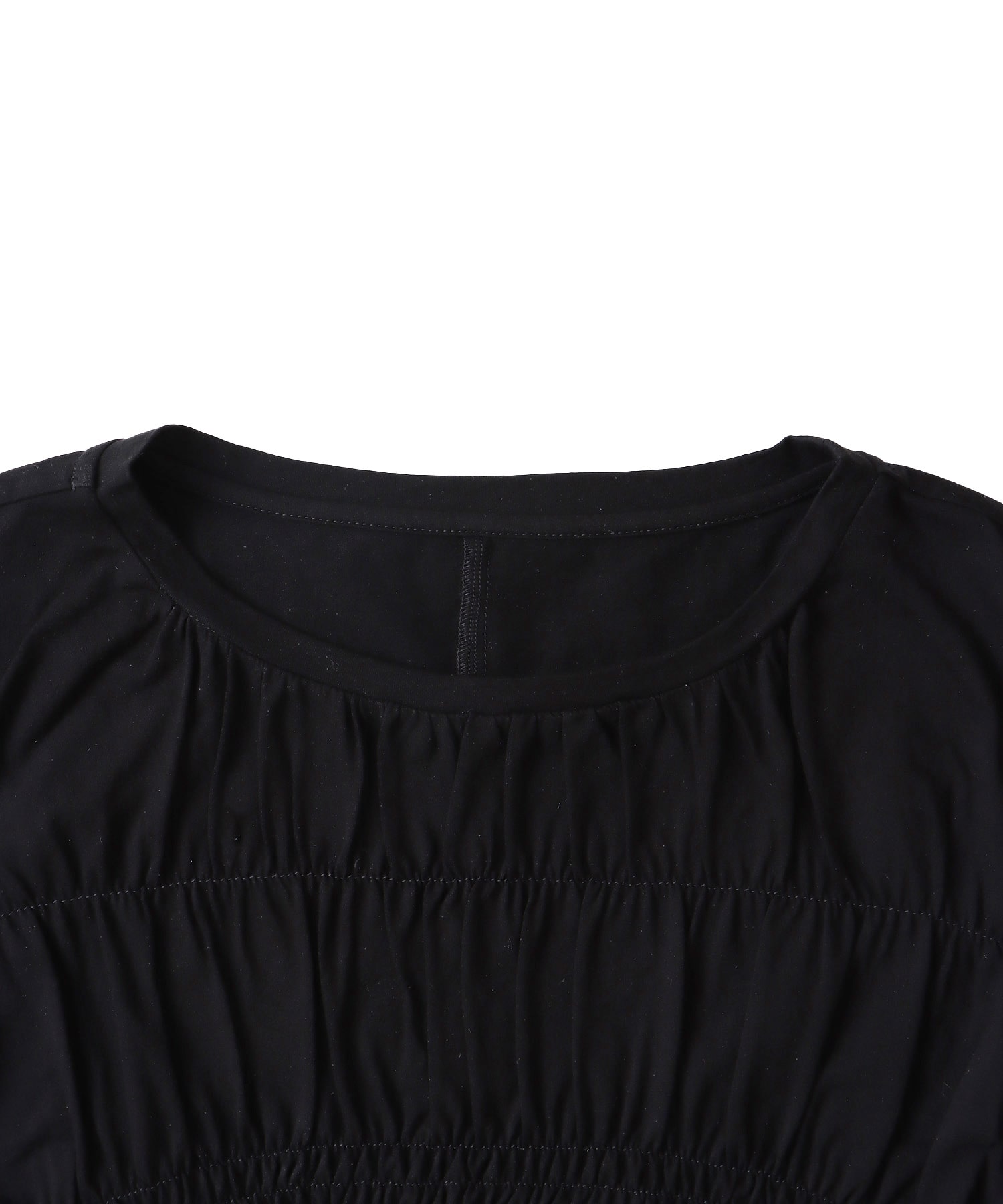 cotton shirring long sleeve pullover