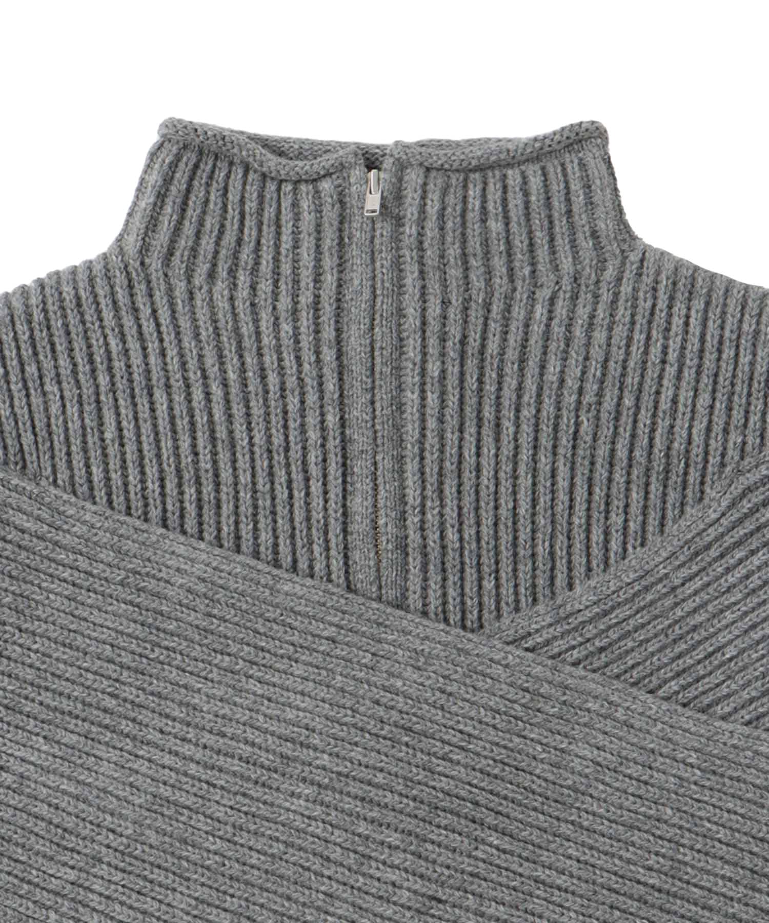 C/W cross slit zip pullover