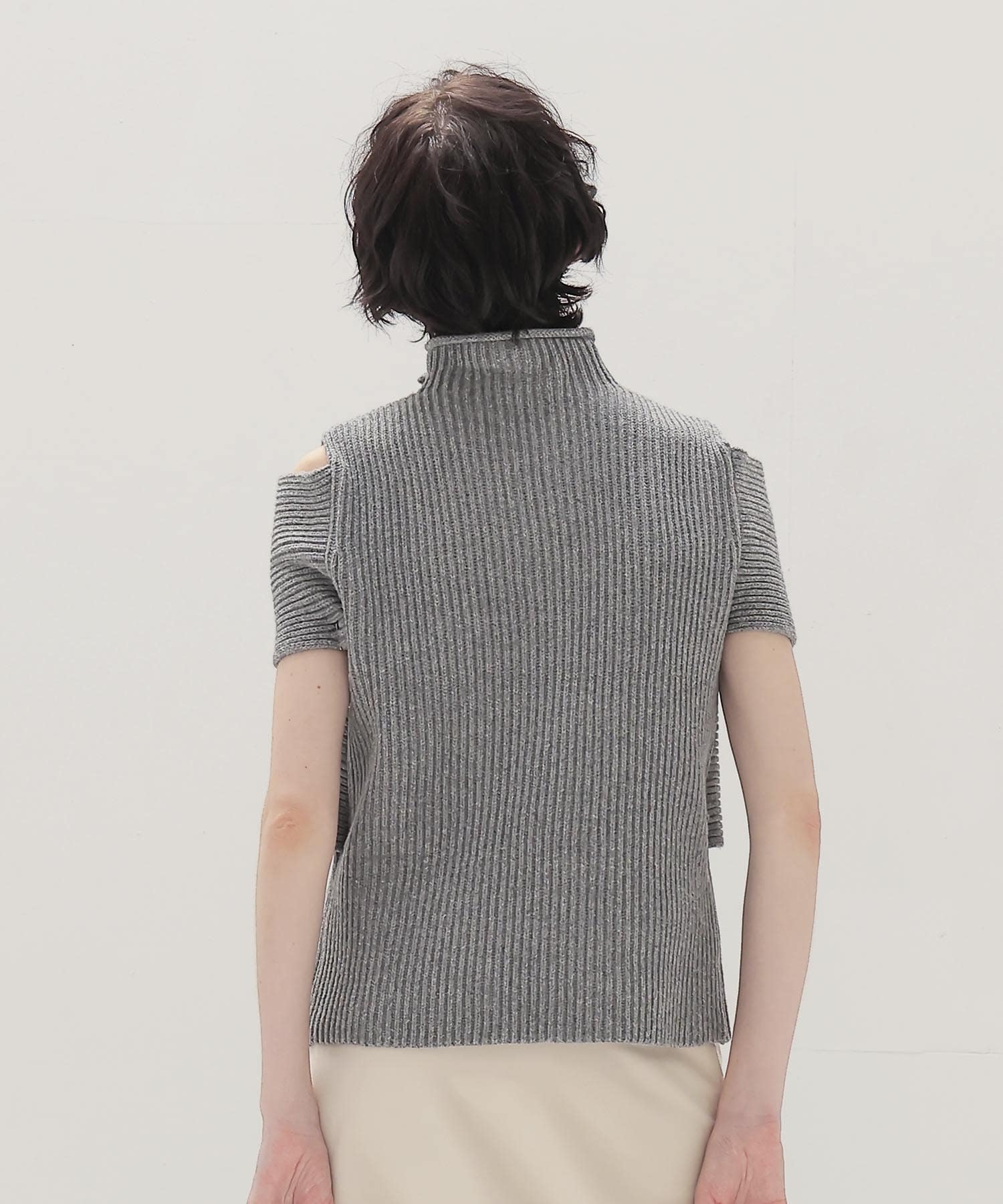 C/W cross slit zip pullover