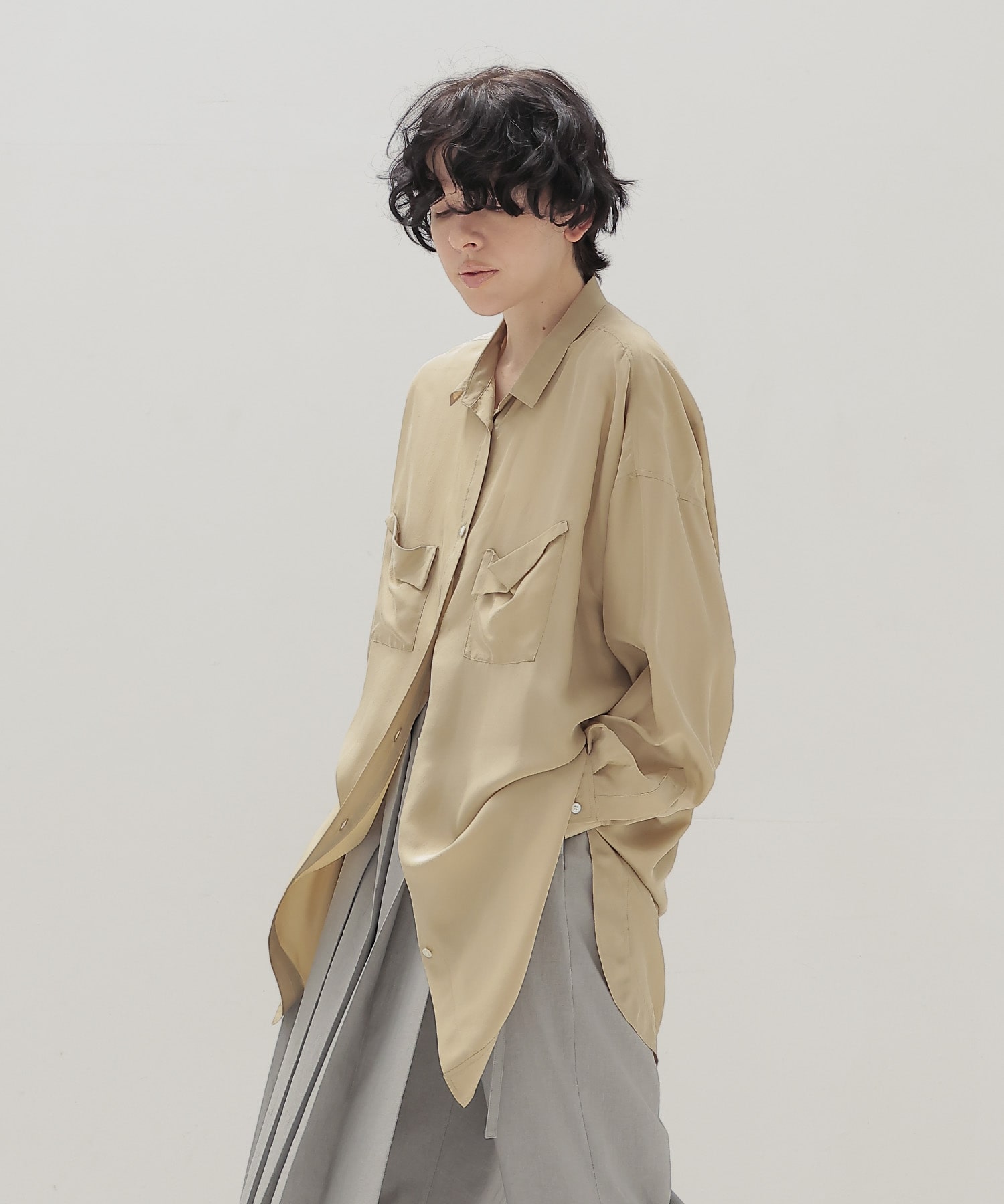 silk sand wash big shirt