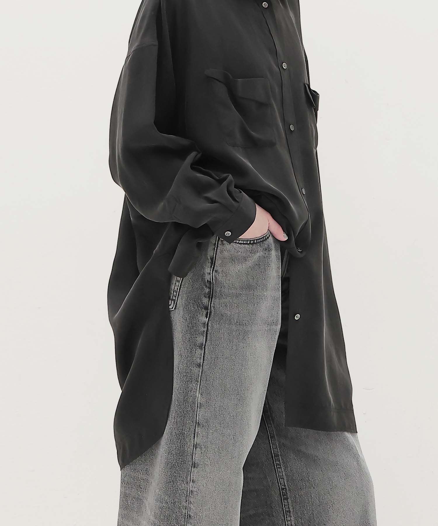 silk sand wash big shirt
