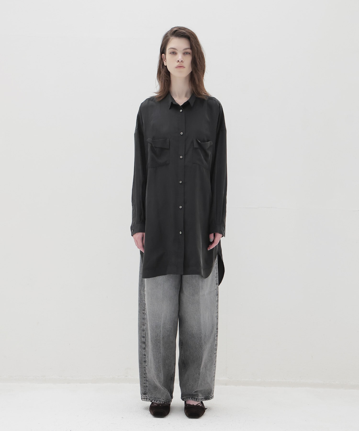 silk sand wash big shirt