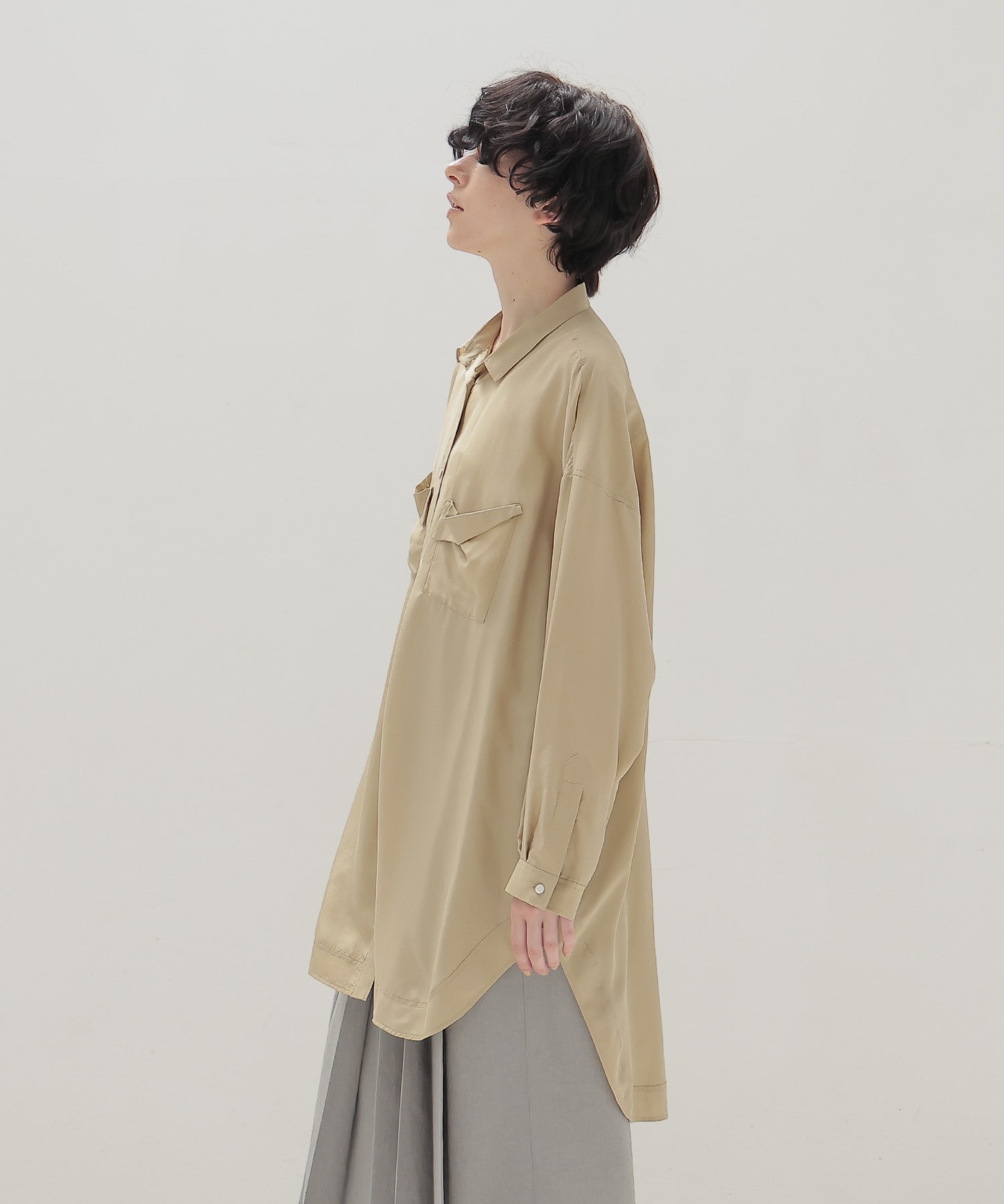 silk sand wash big shirt