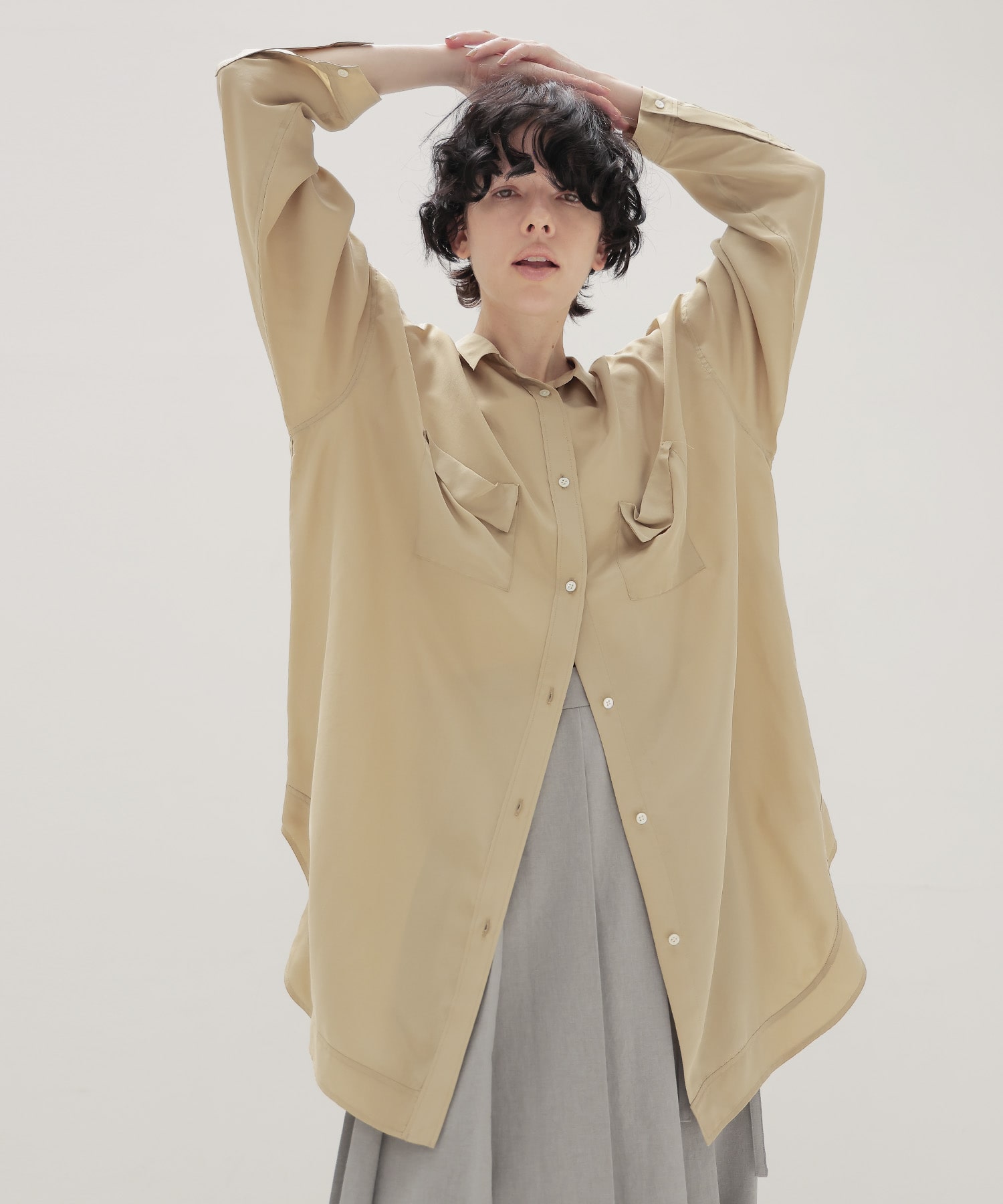 silk sand wash big shirt