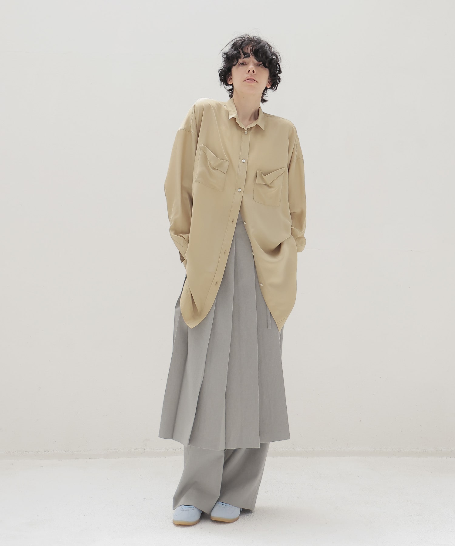 silk sand wash big shirt