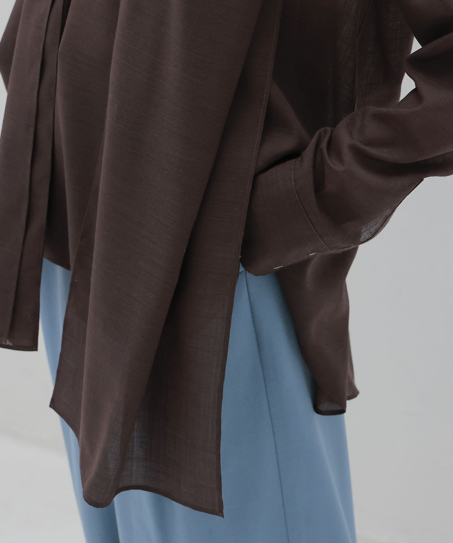sheer voile muffler shirt