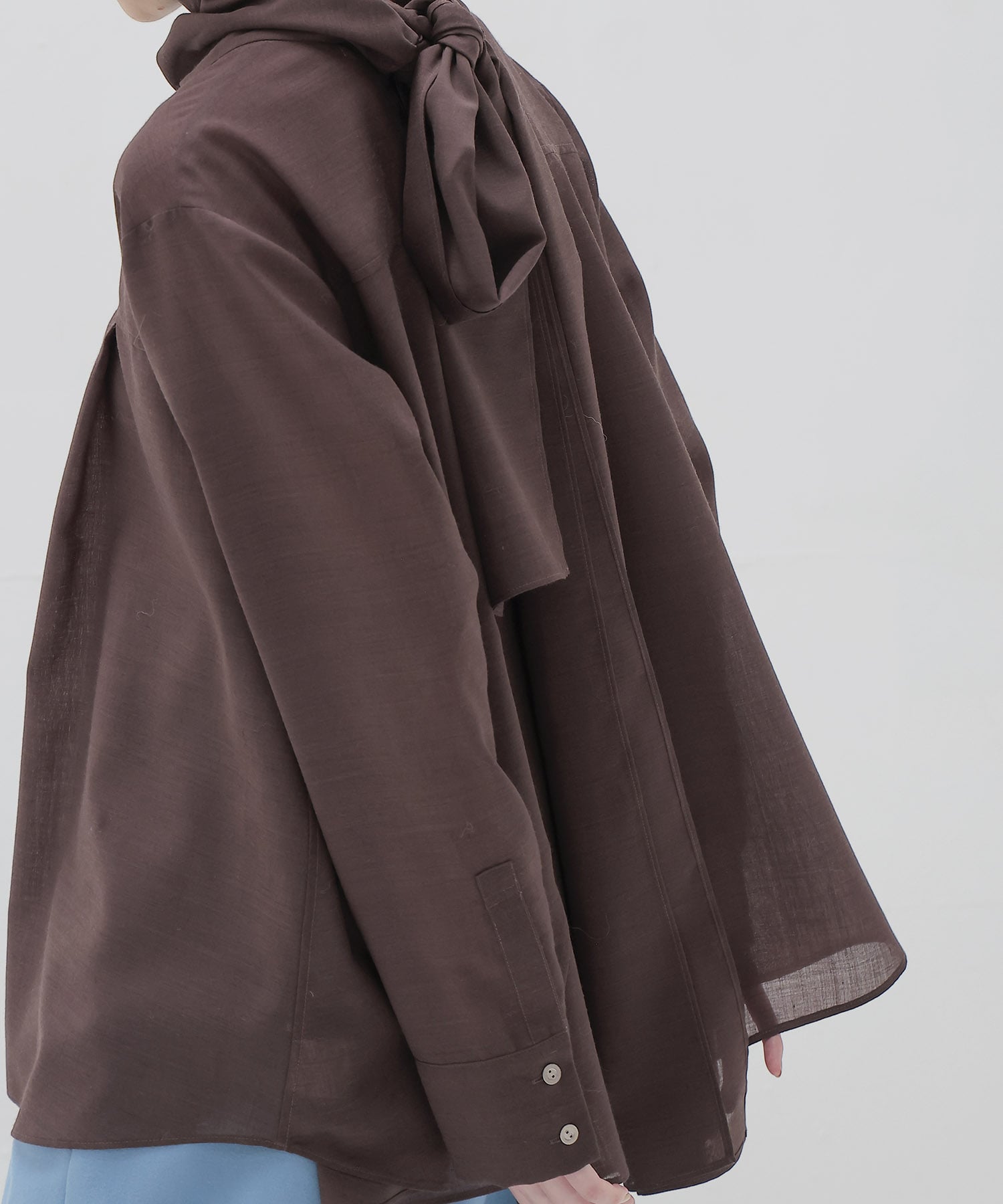 sheer voile muffler shirt