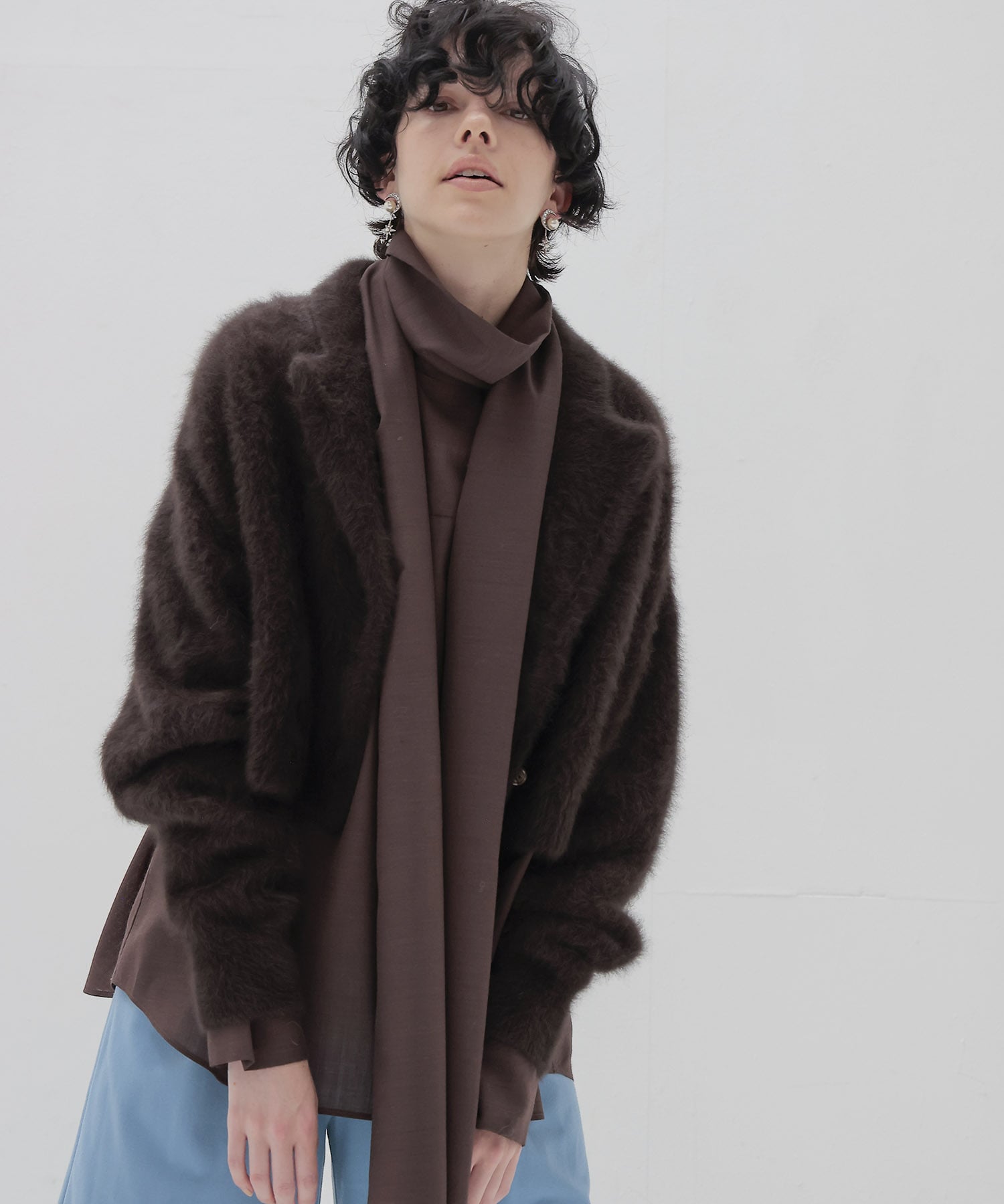 sheer voile muffler shirt