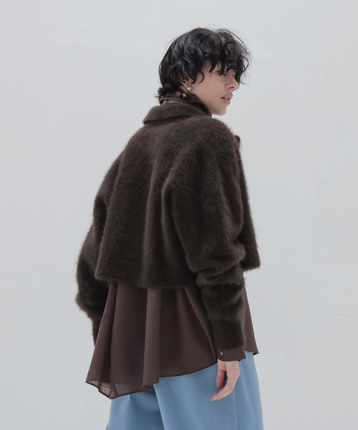 sheer voile muffler shirt