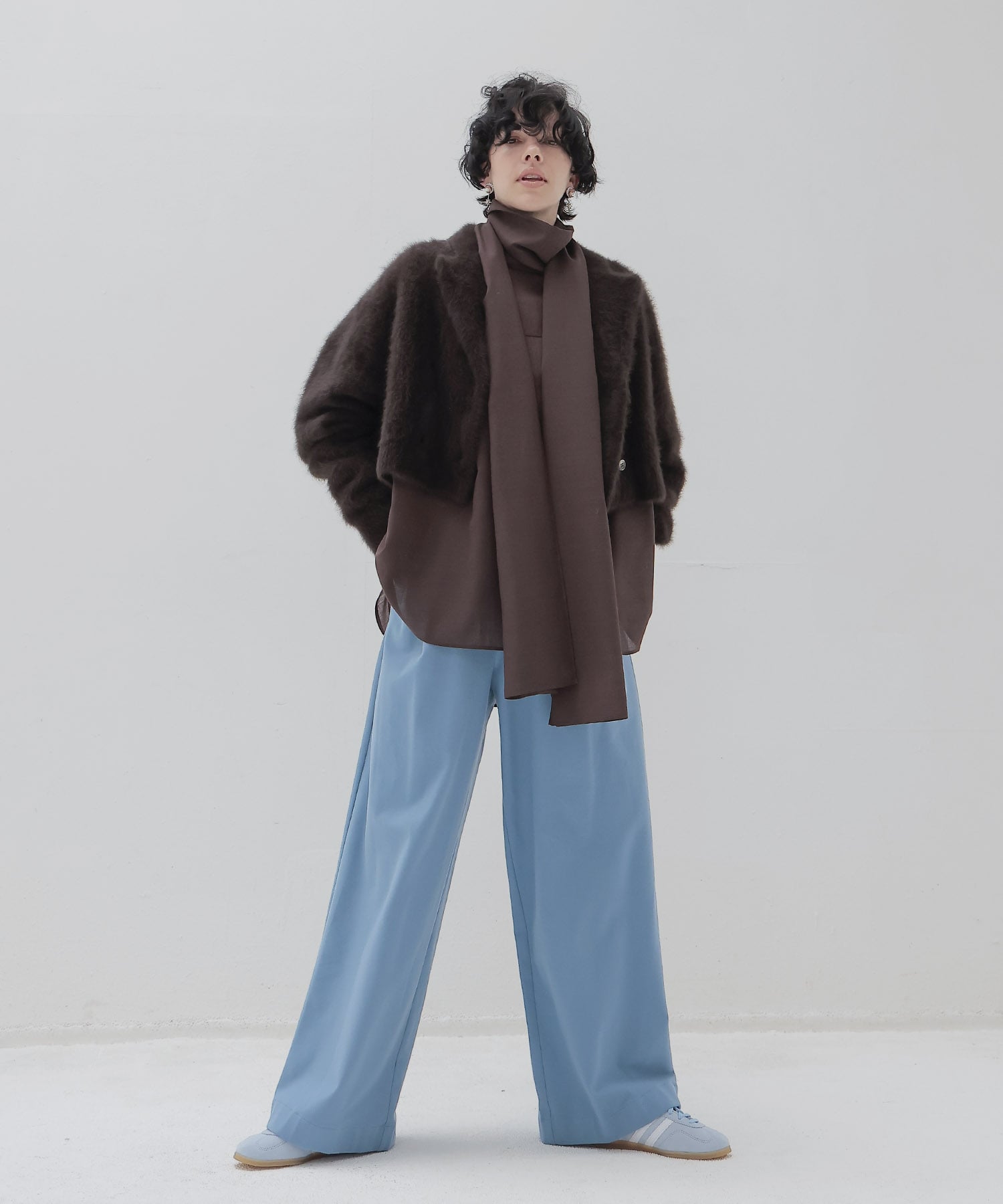 sheer voile muffler shirt