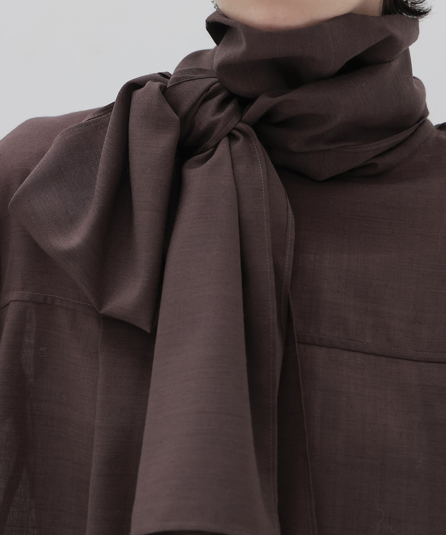 sheer voile muffler shirt