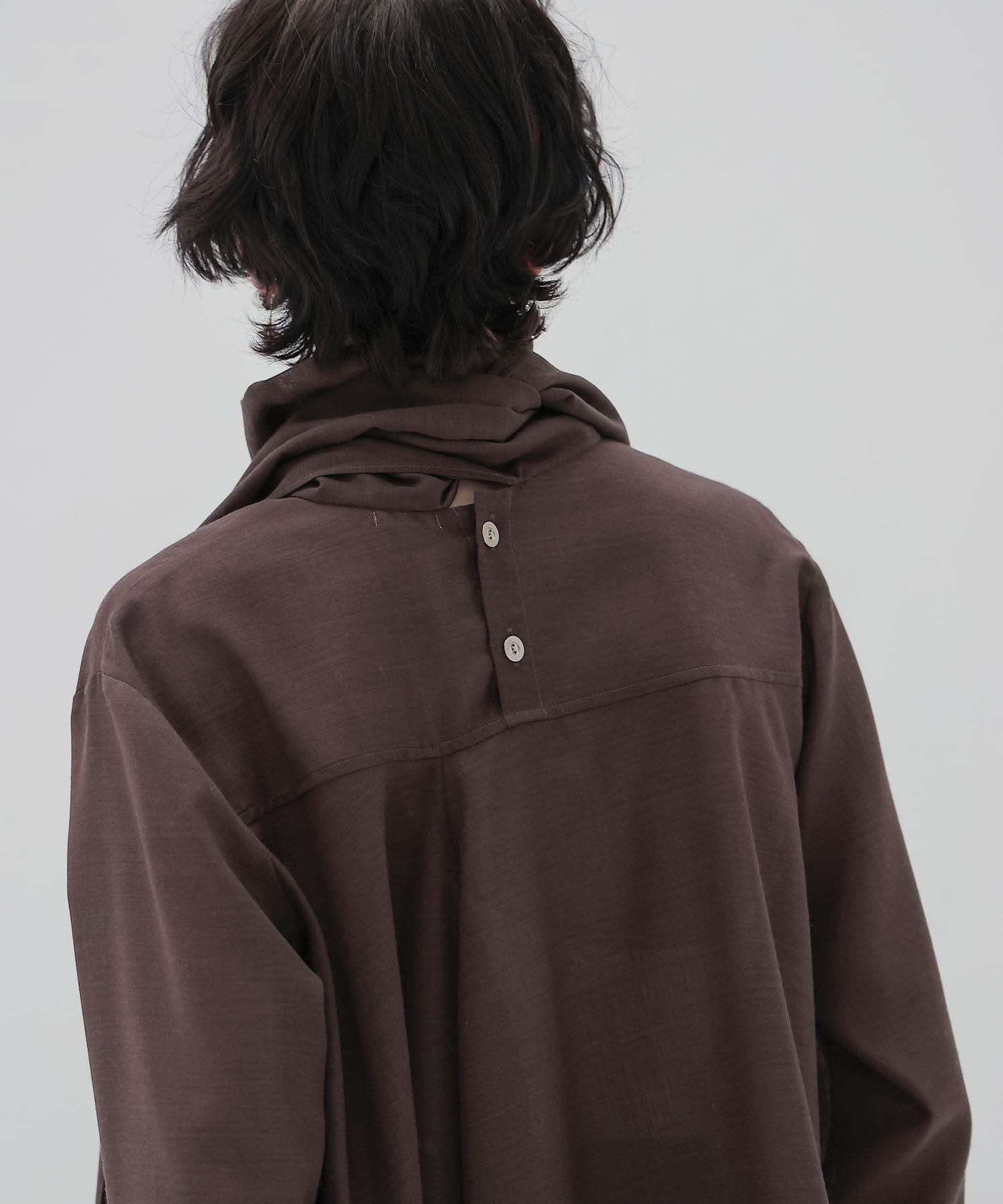 sheer voile muffler shirt