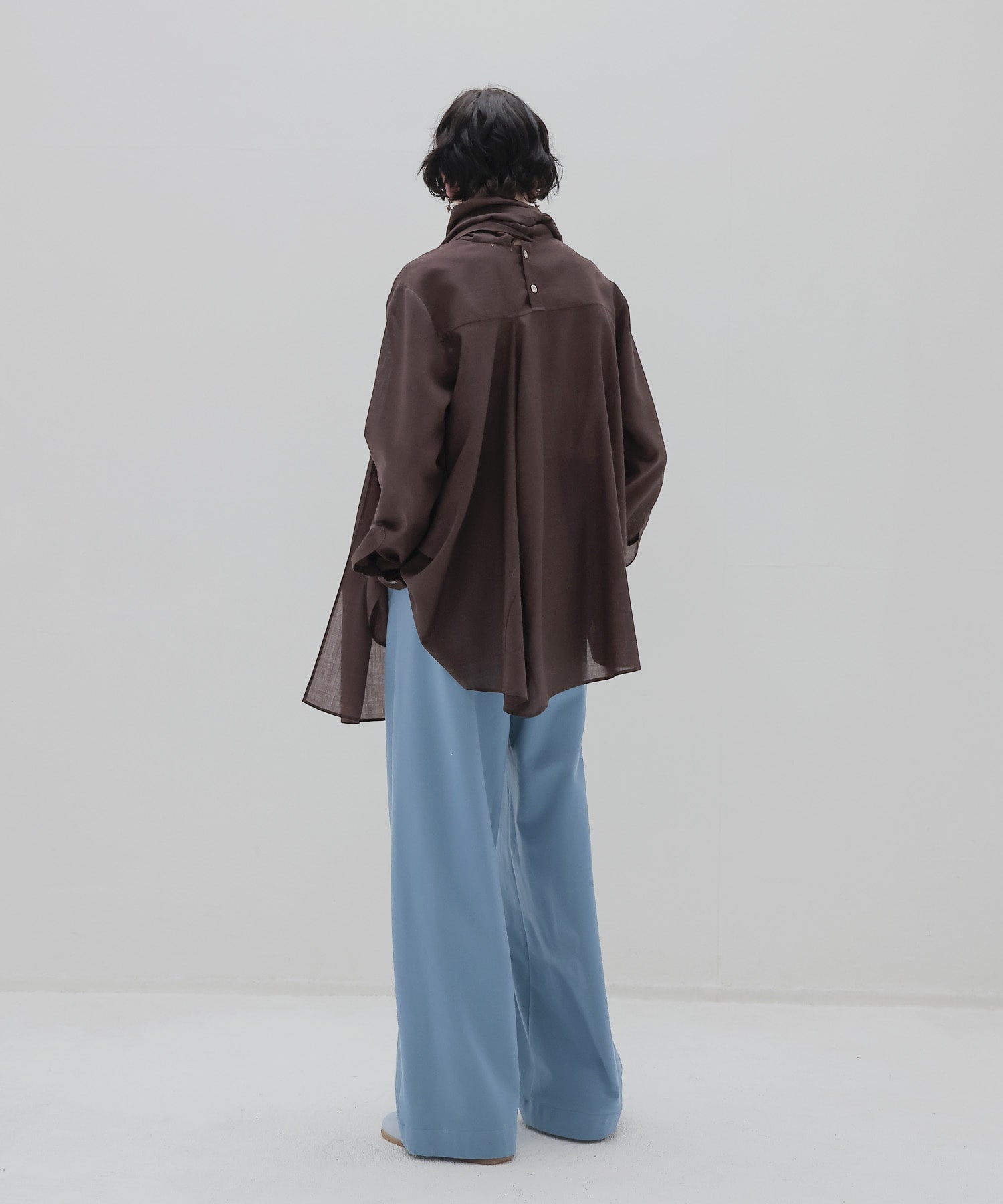sheer voile muffler shirt