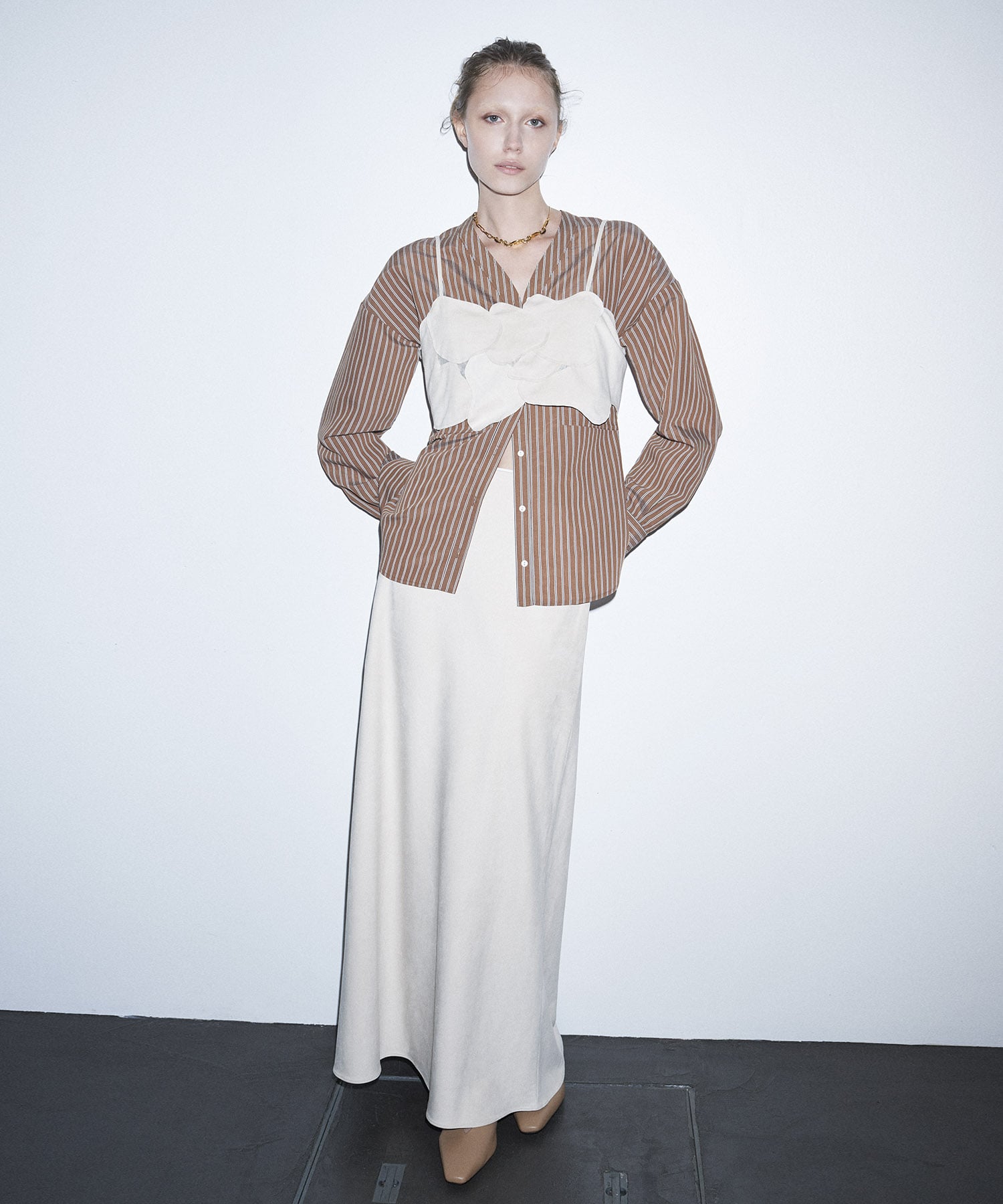 suede patchwork buistier