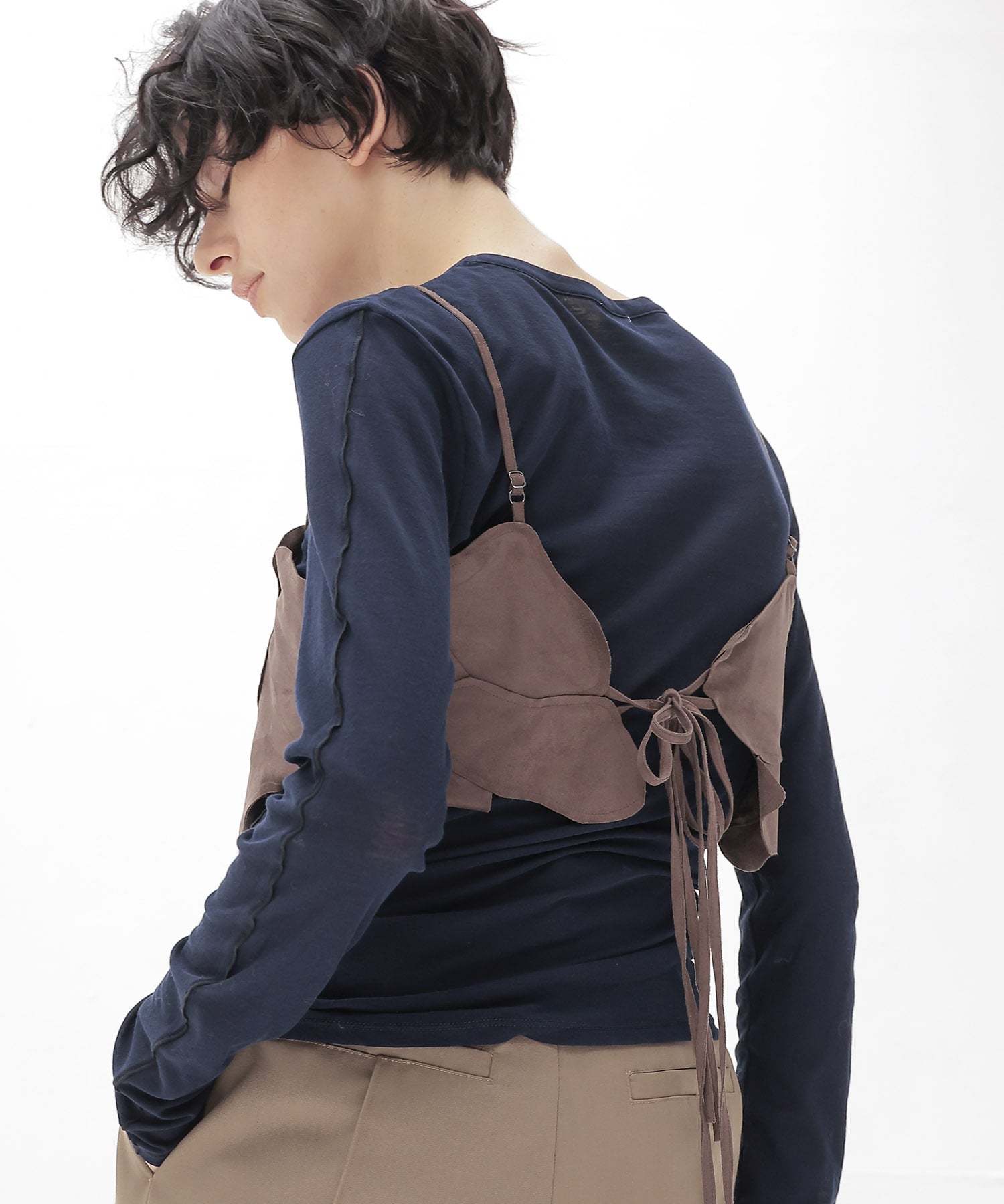 suede patchwork buistier