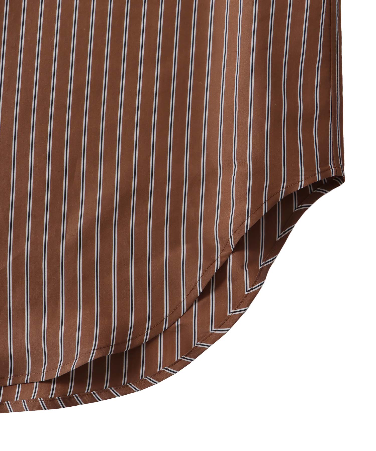 stripe collarless shirt