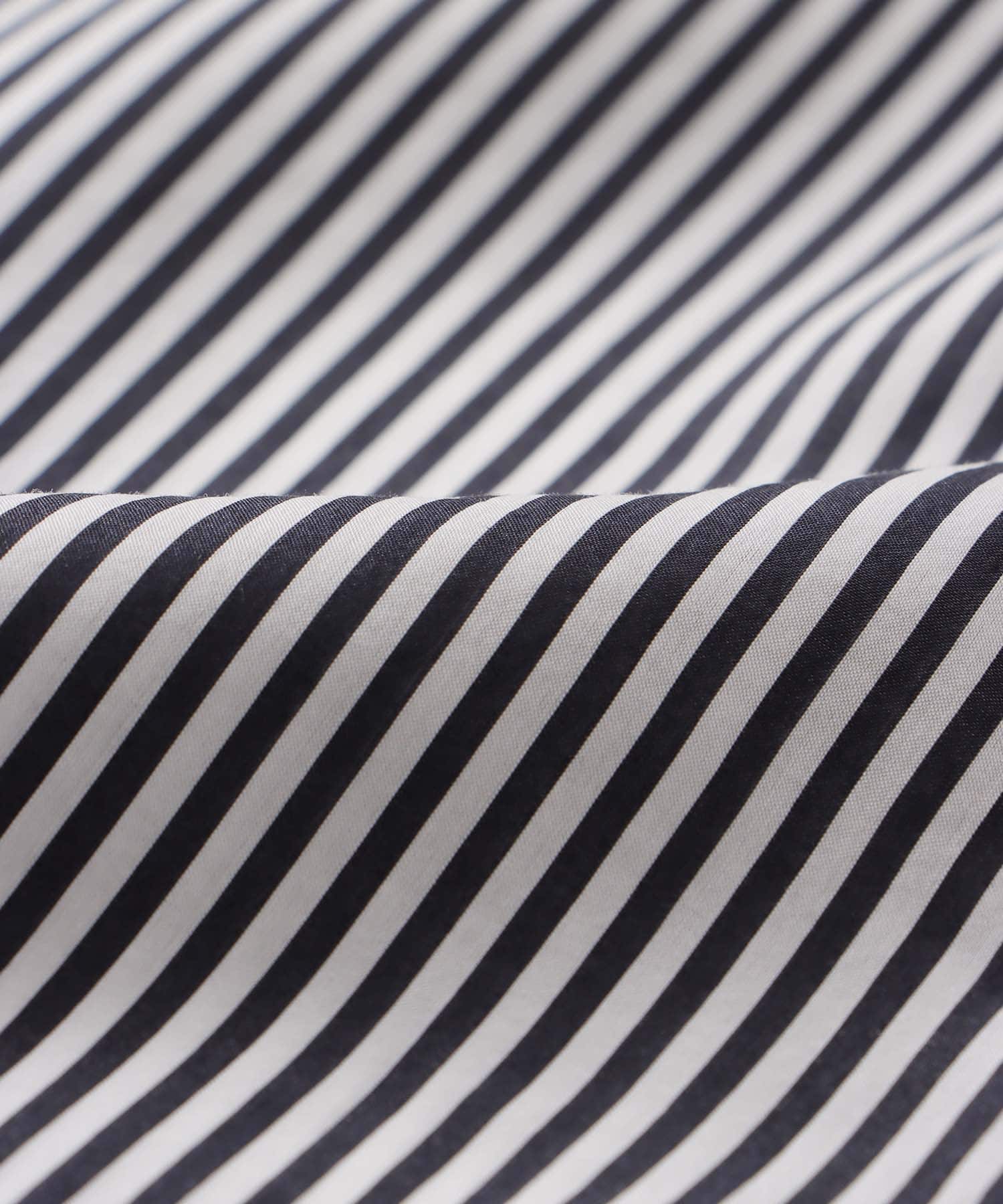 stripe collarless shirt