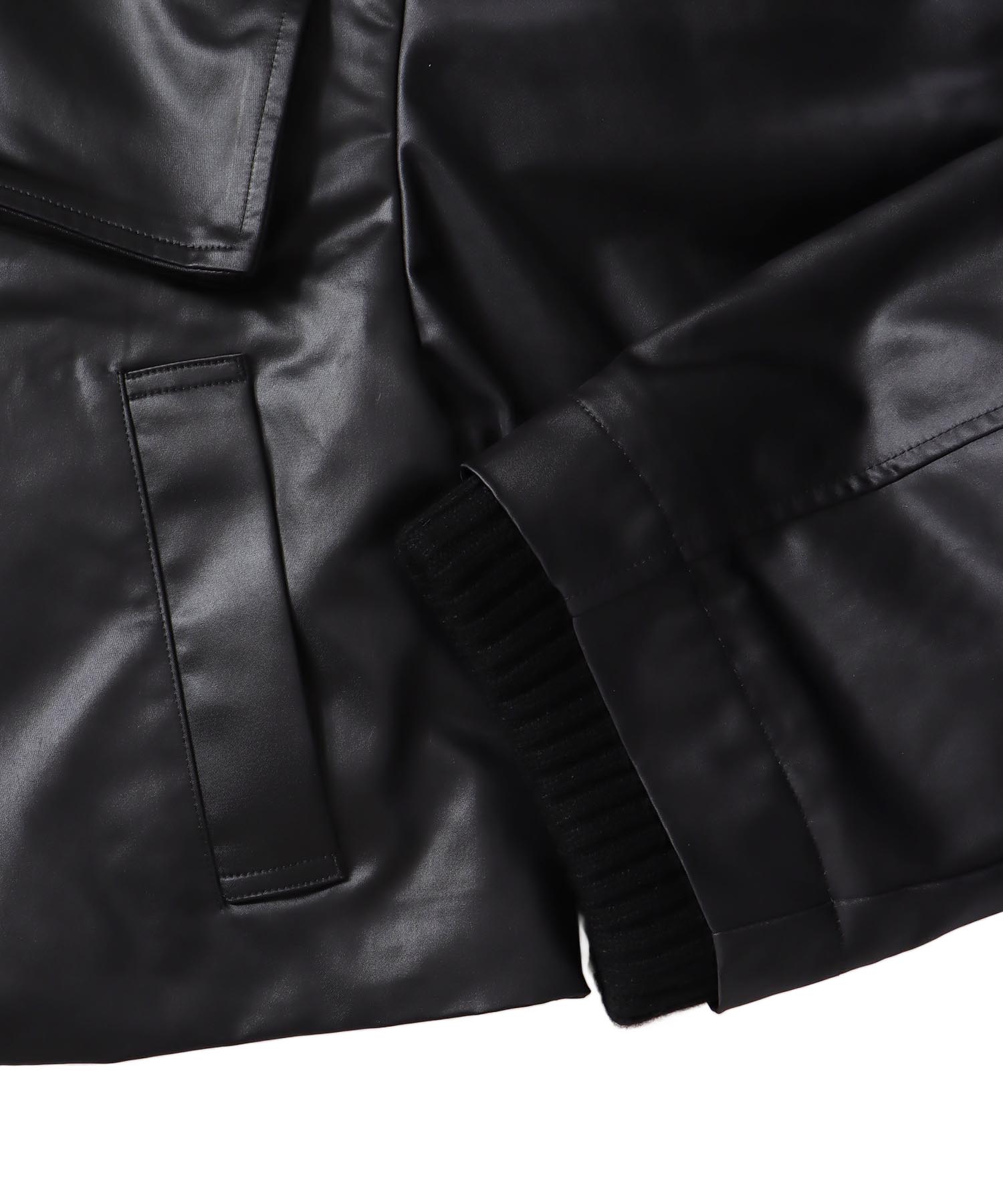 leather like short blouson