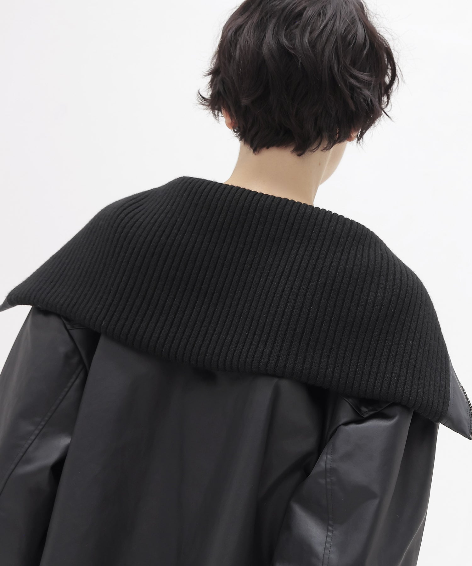 leather like short blouson