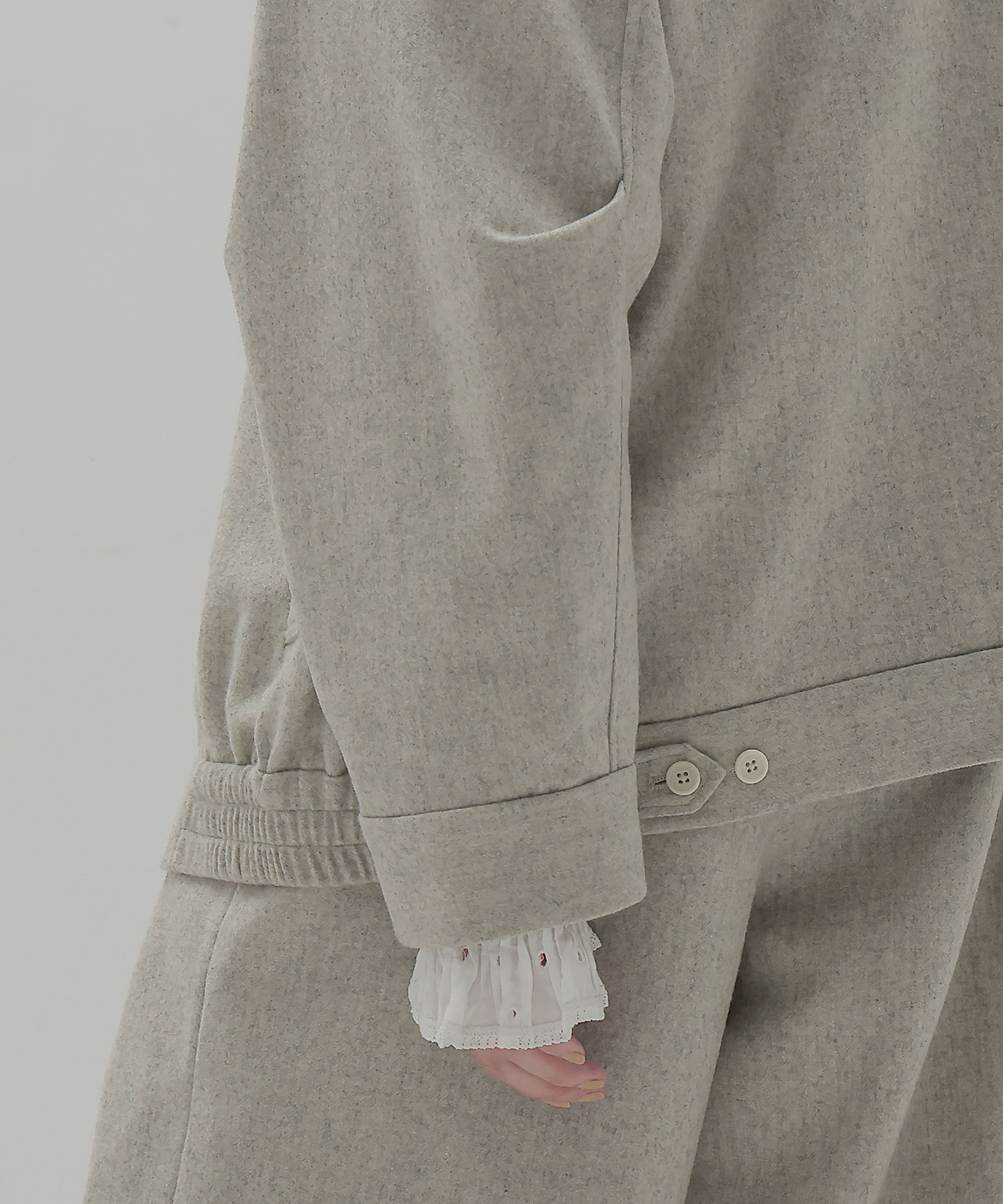 top flannel stand collar blouson