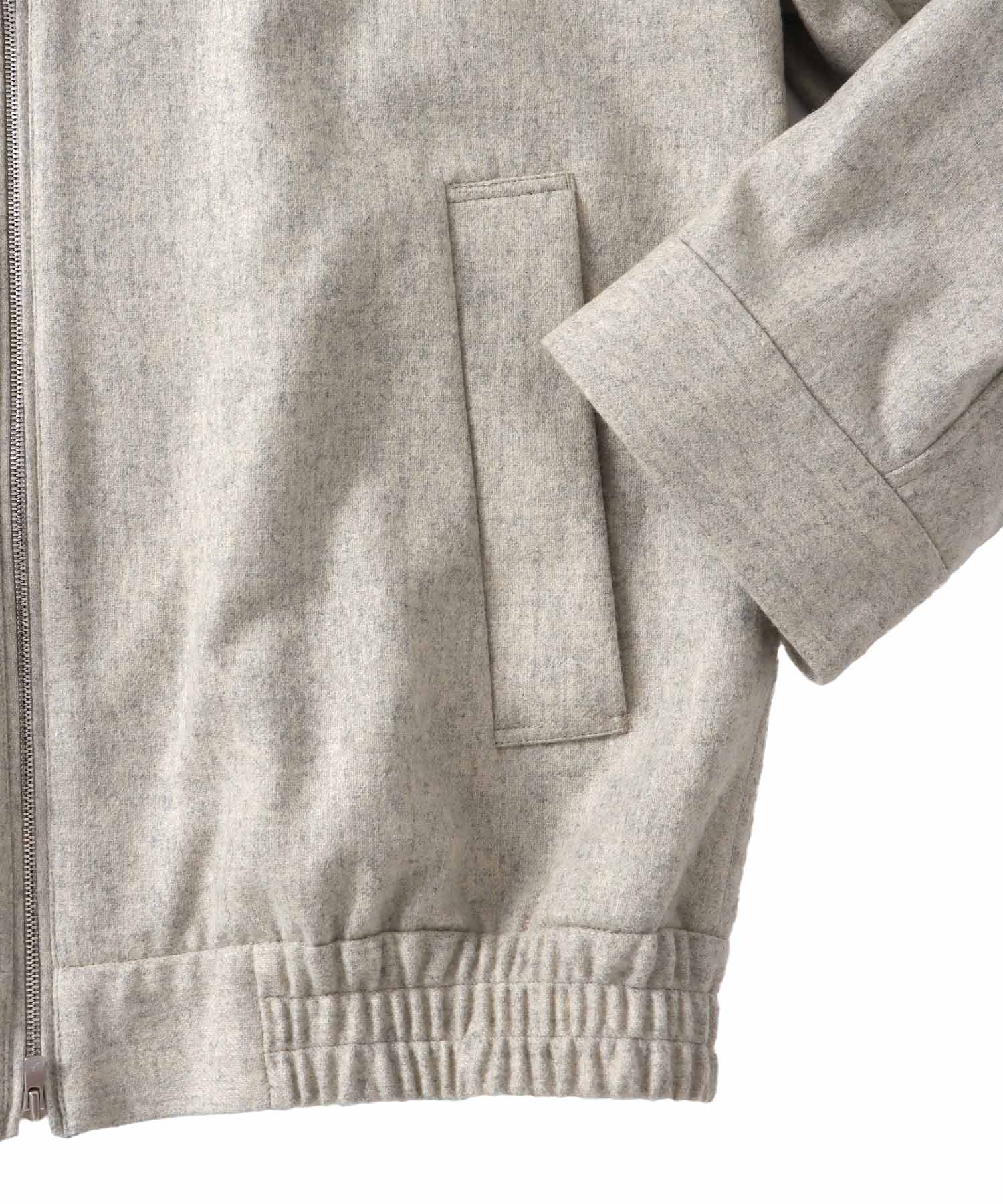 top flannel stand collar blouson