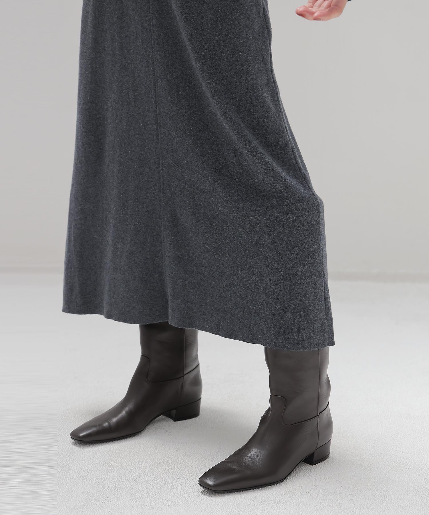 cotton cashmere drape knit dress