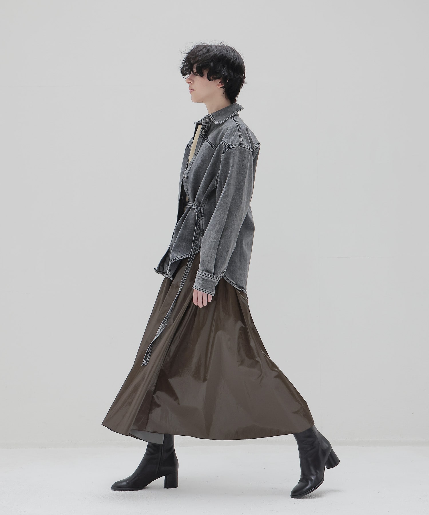 bright coating gather skirt
