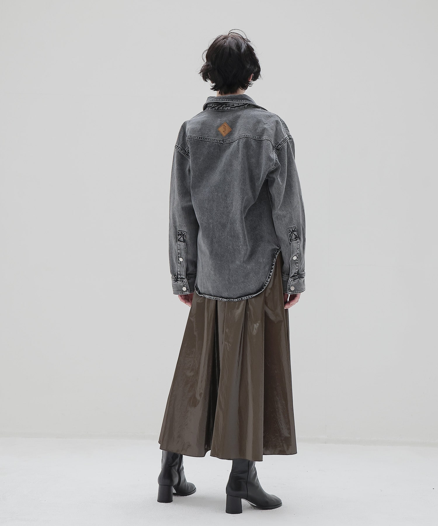 bright coating gather skirt