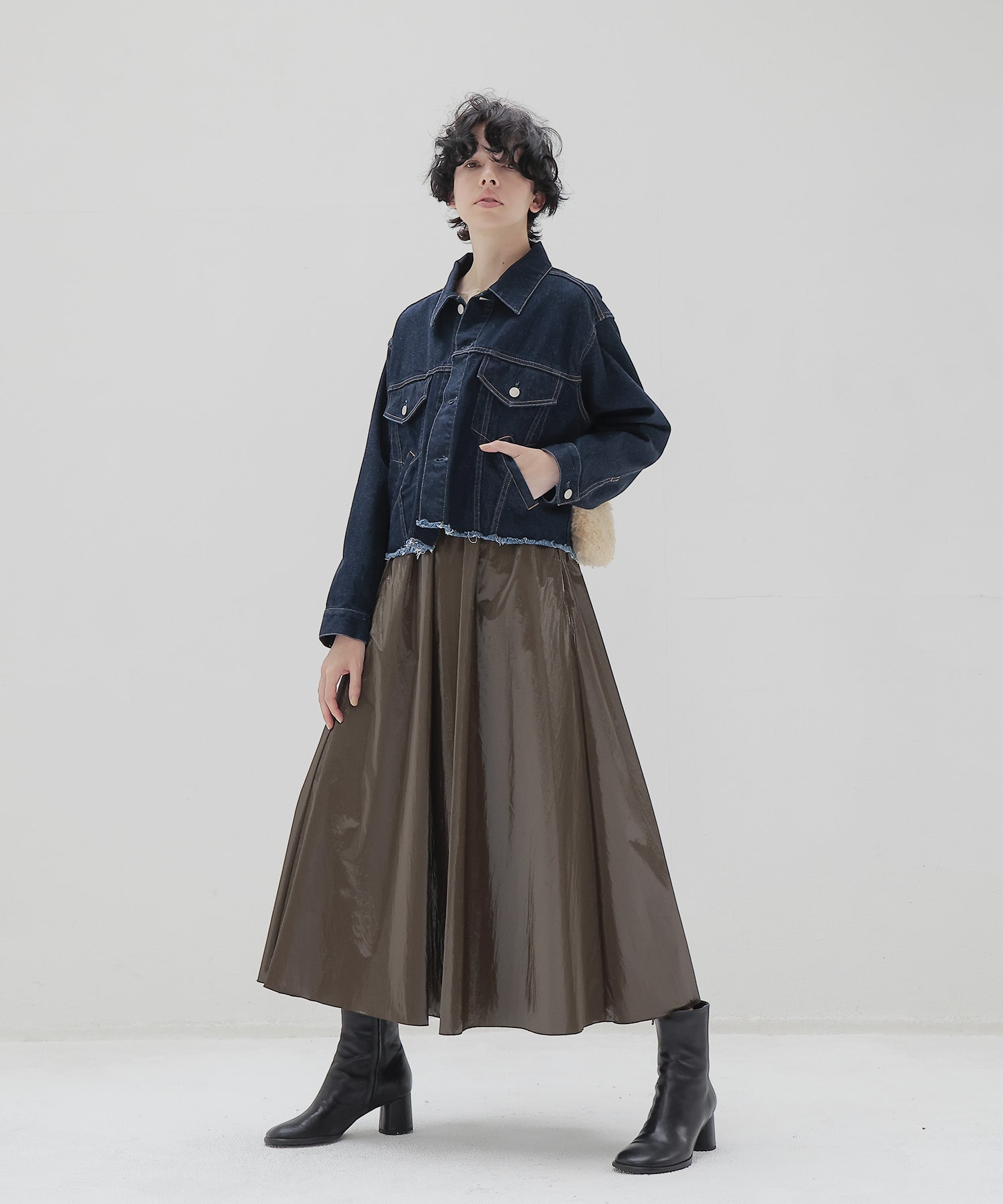 bright coating gather skirt