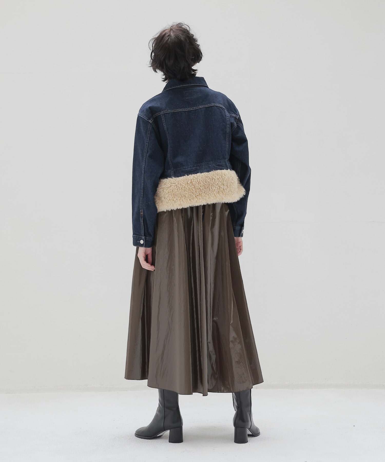 bright coating gather skirt