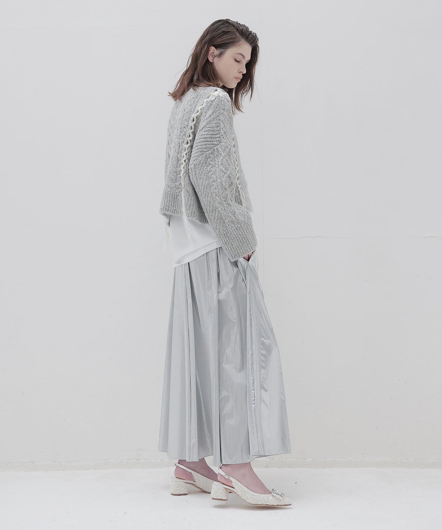 bright coating gather skirt