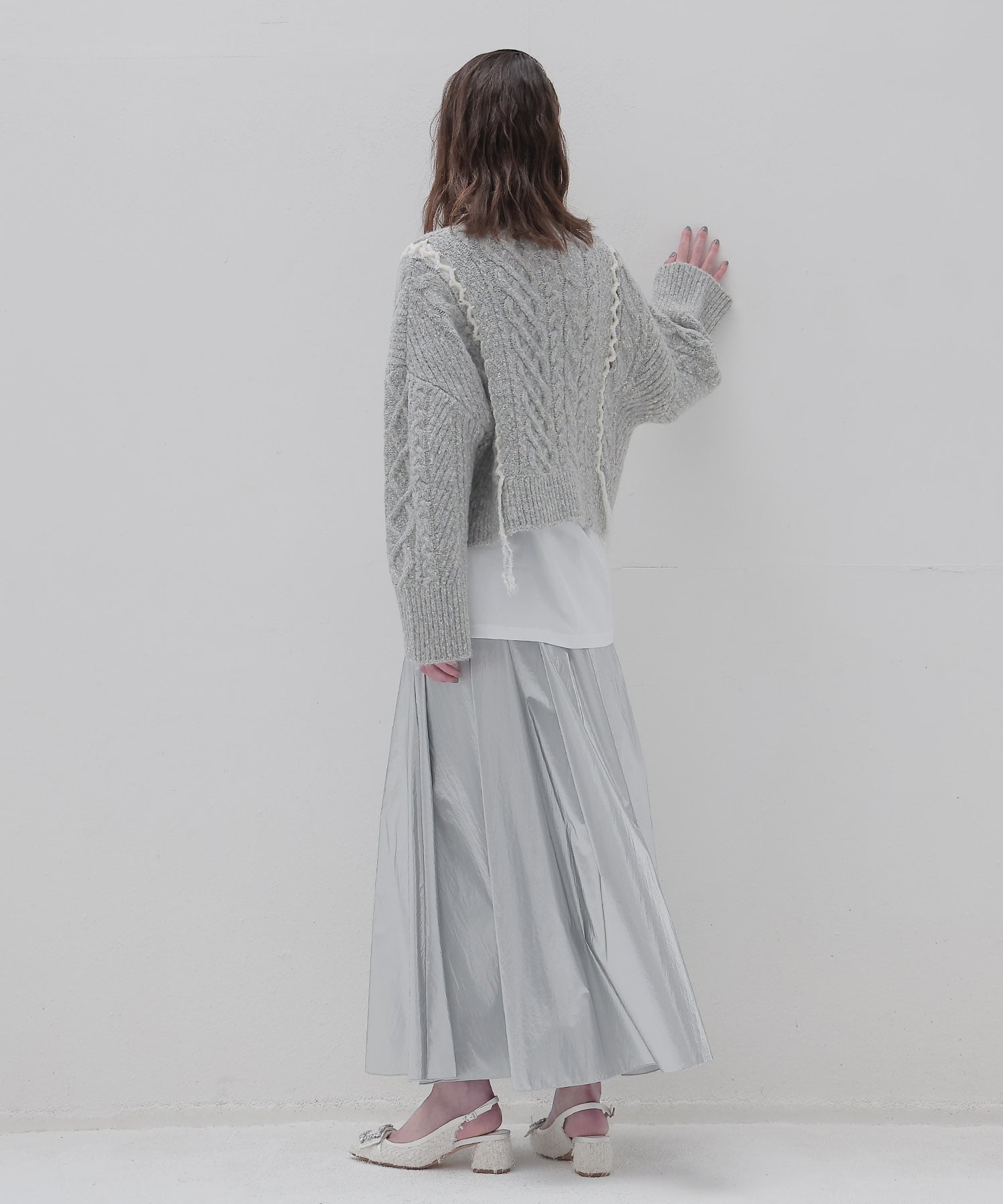 bright coating gather skirt